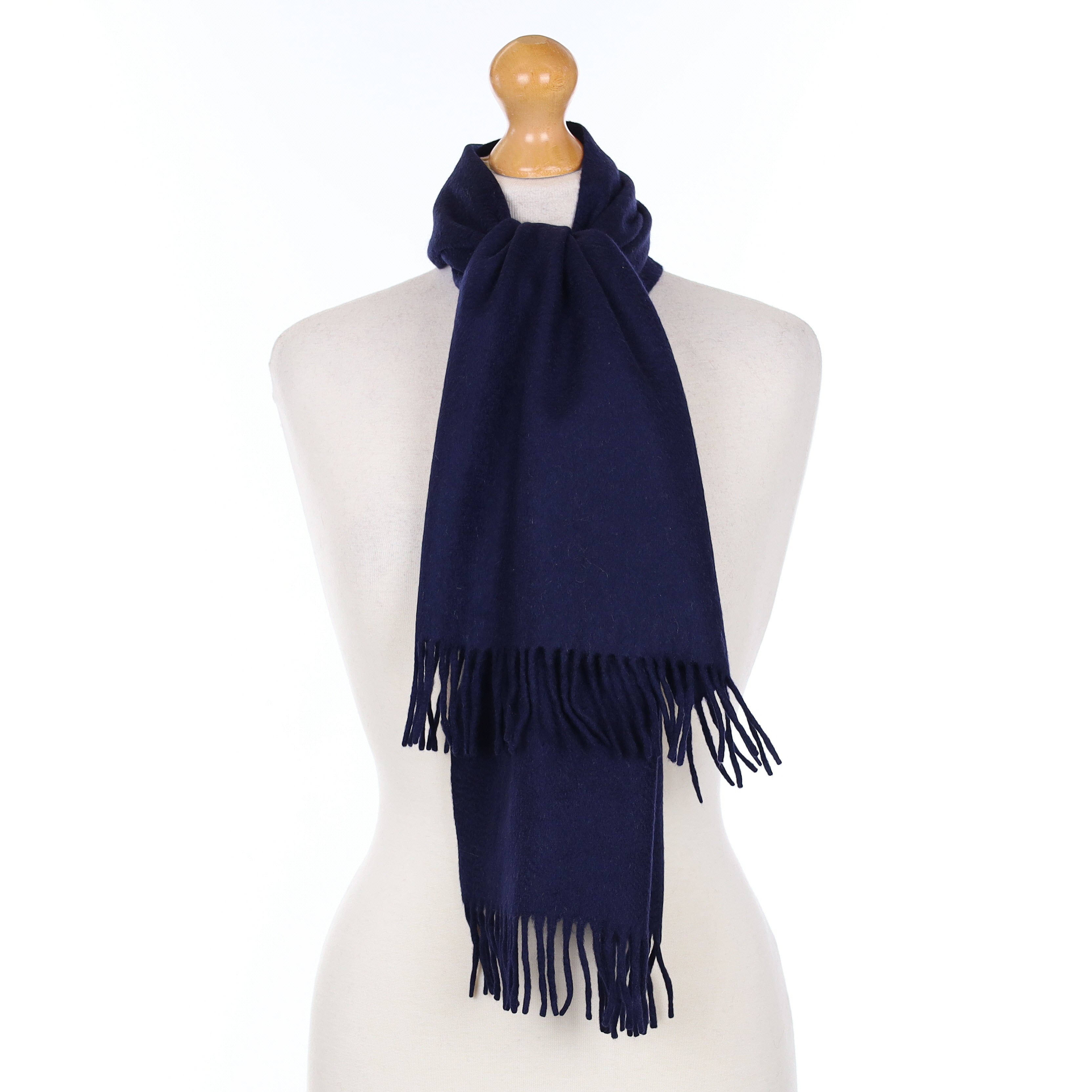 Deep Navy Blue Cashmere Woven Scarf