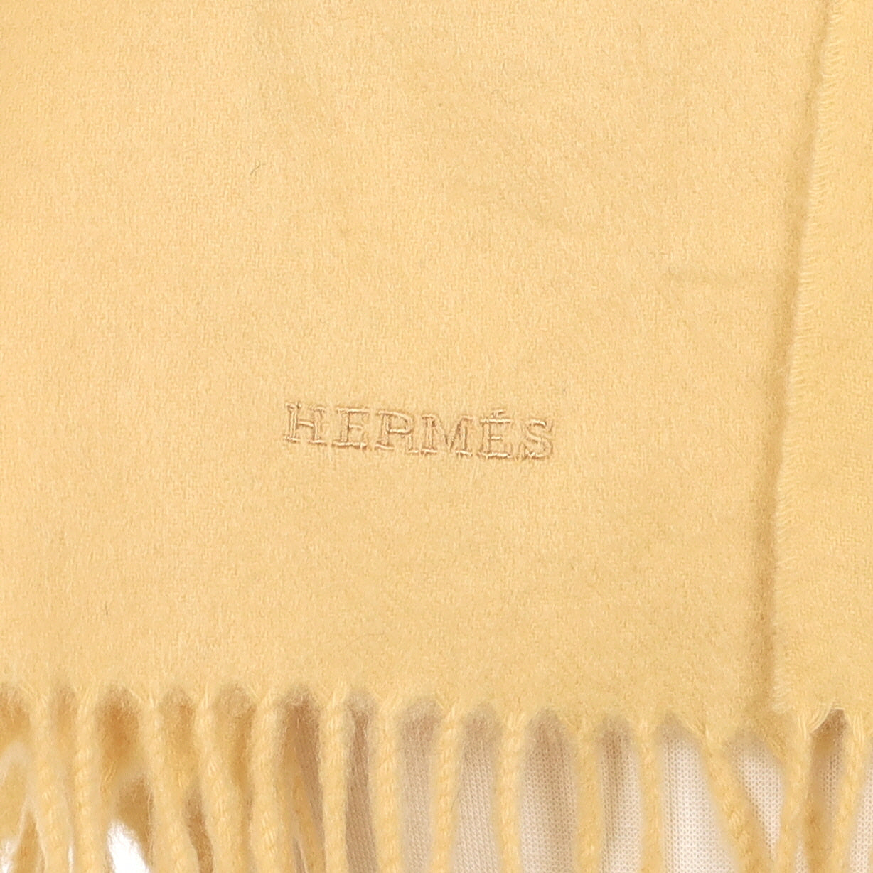 Hermès Scottish Butter Yellow Cashmere Woven Scarf