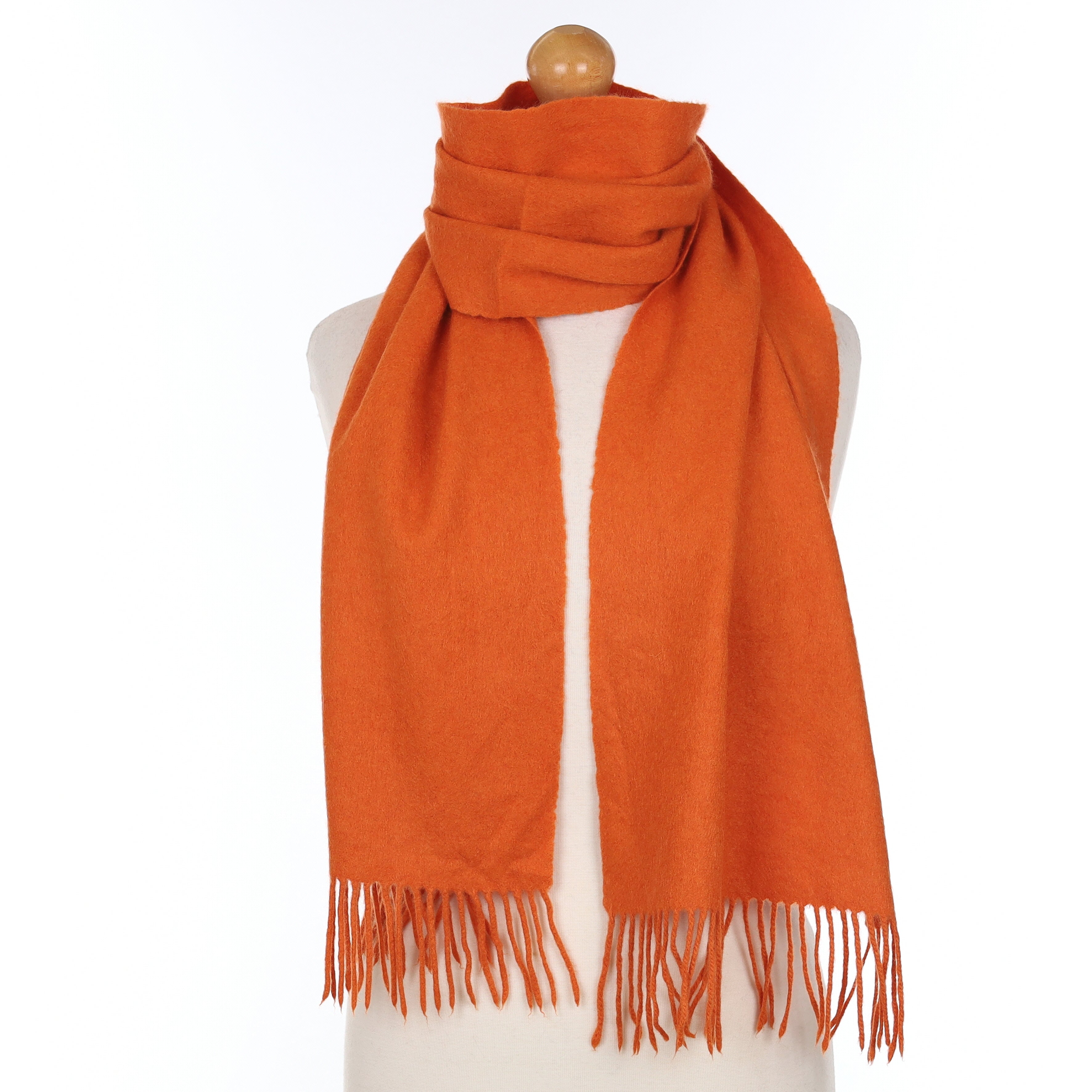 Pumpkin Orange Cashmere Woven Scarf