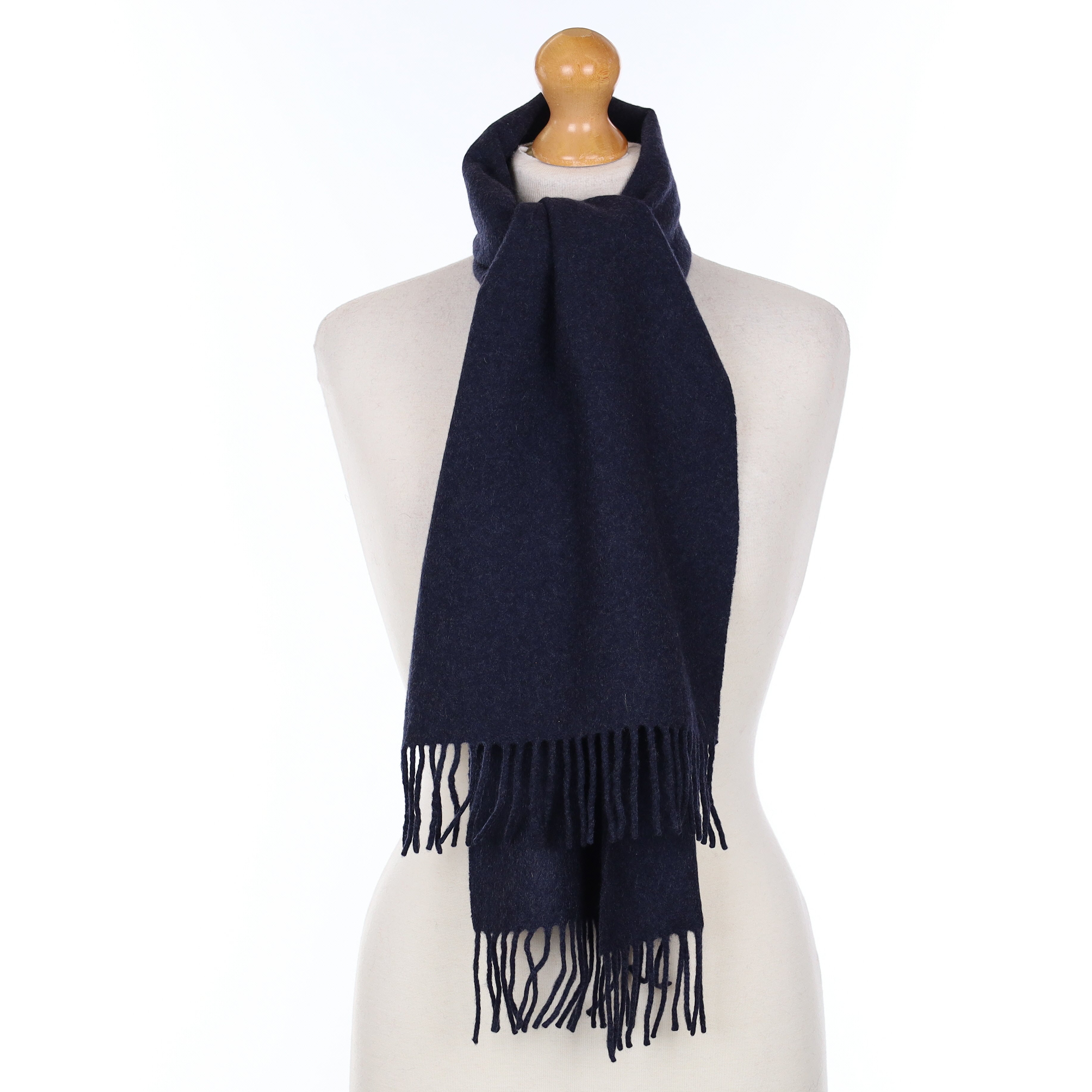 Darkest Navy Blue Cashmere Woven Scarf