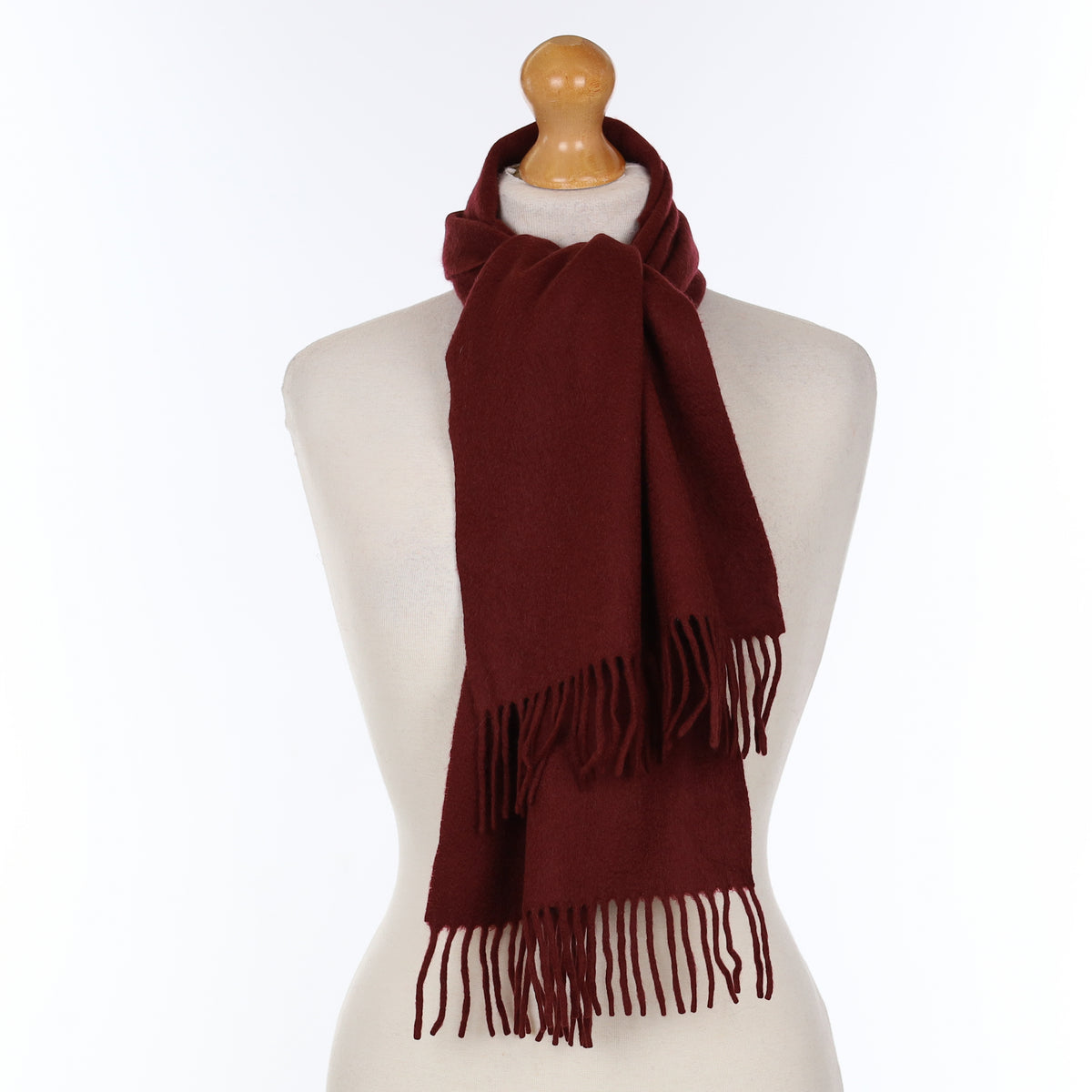 Deep Burgundy Cashmere Woven Scarf