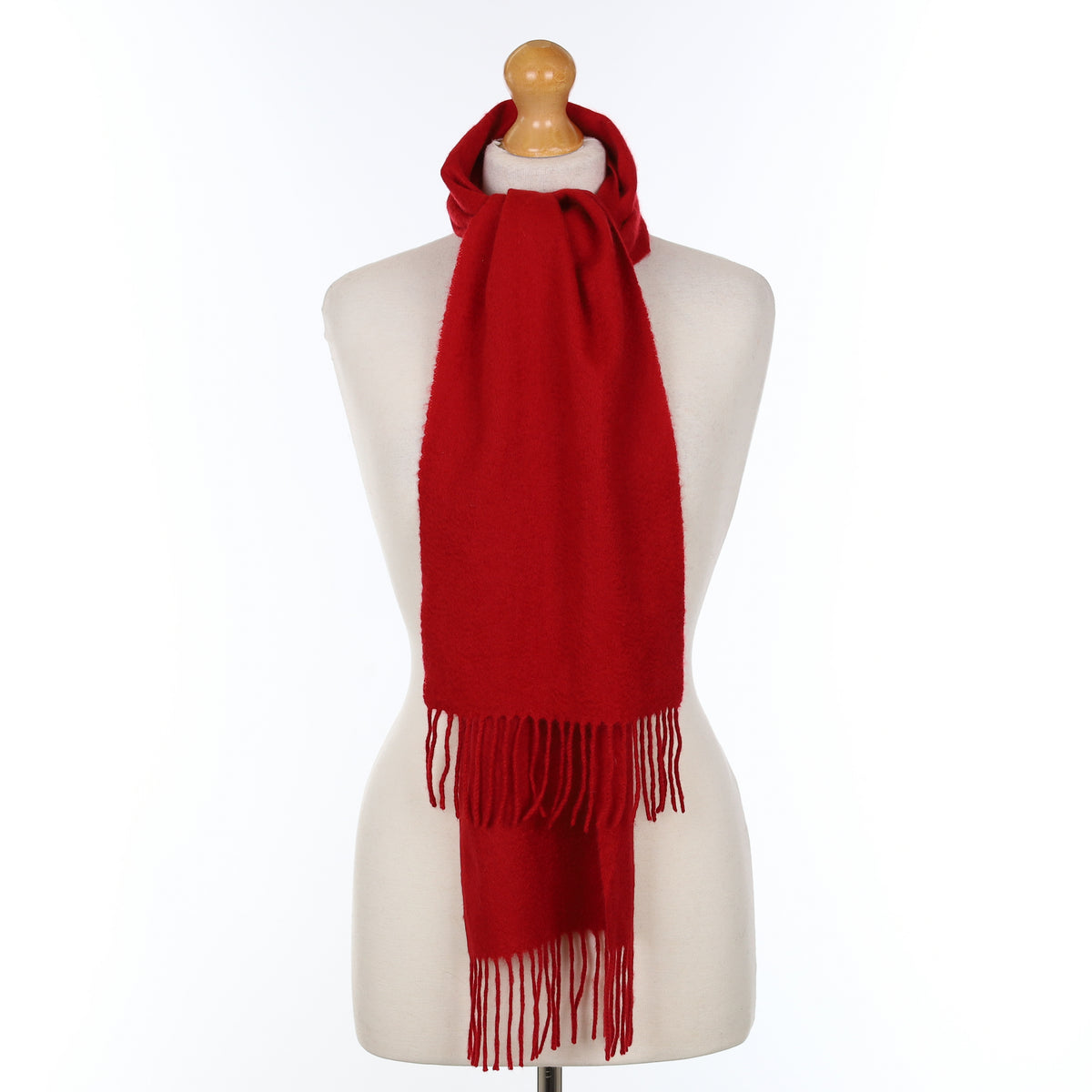 Crimson Red Cashmere Woven Scarf
