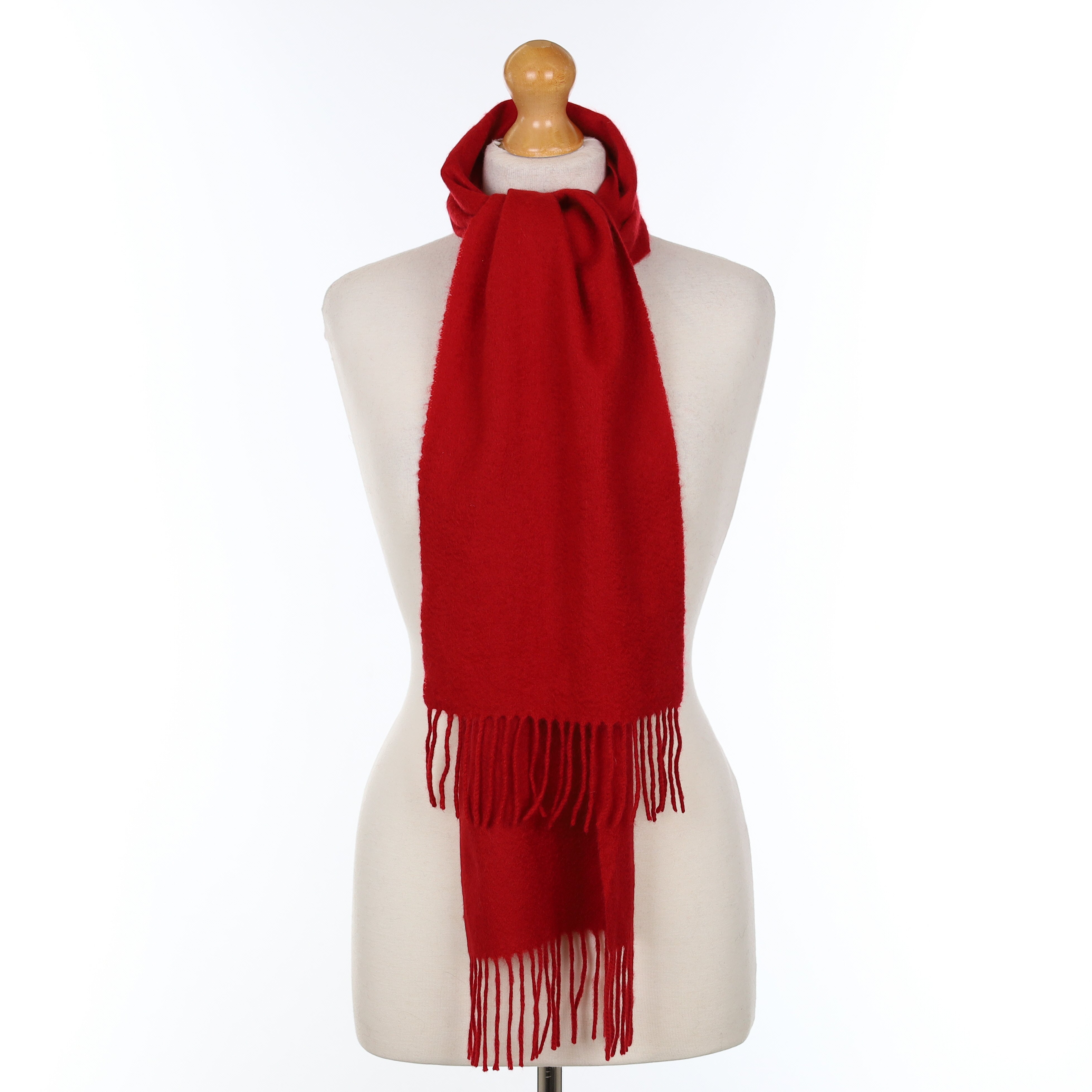 Crimson Red Cashmere Woven Scarf