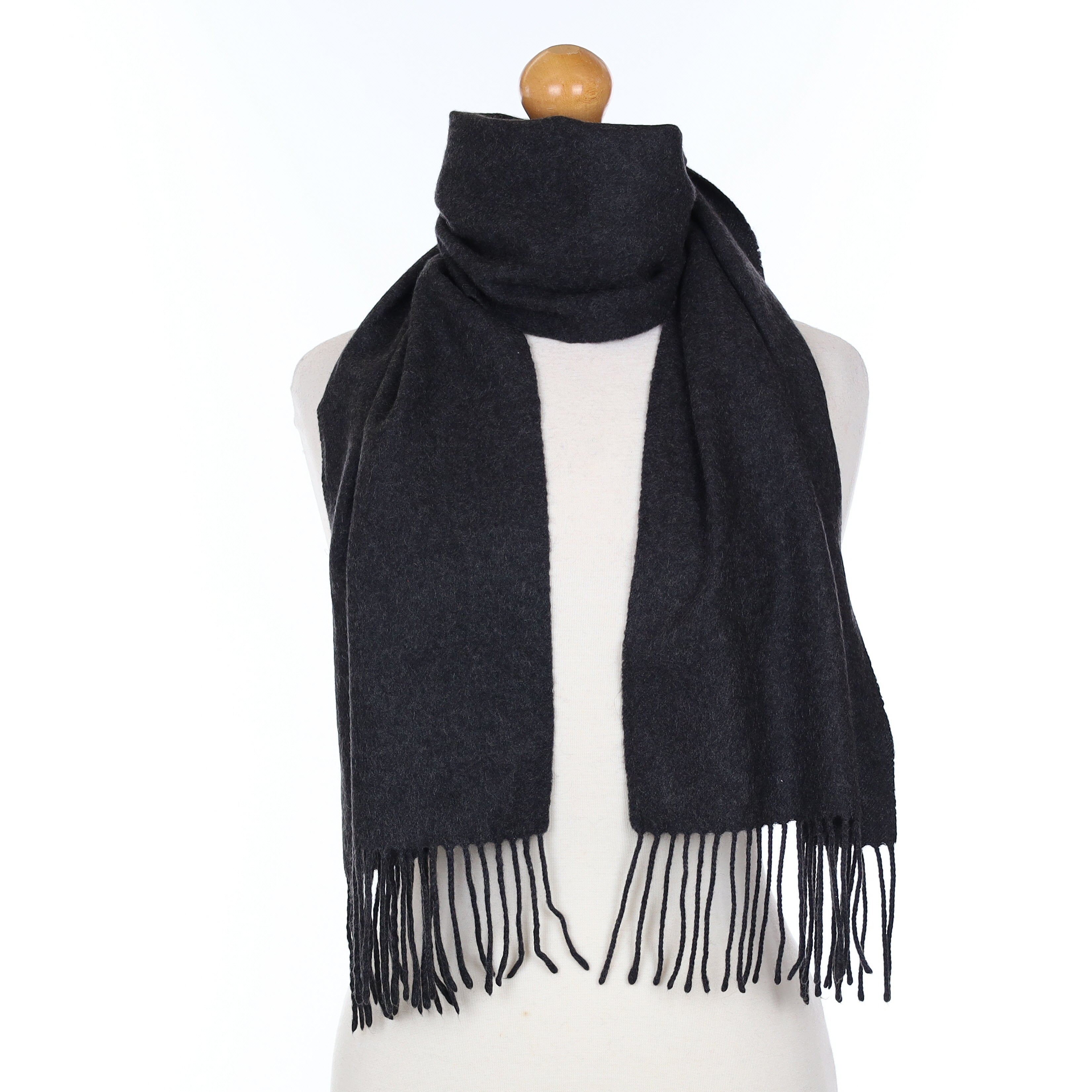 Charcoal Grey Cashmere Woven Scarf