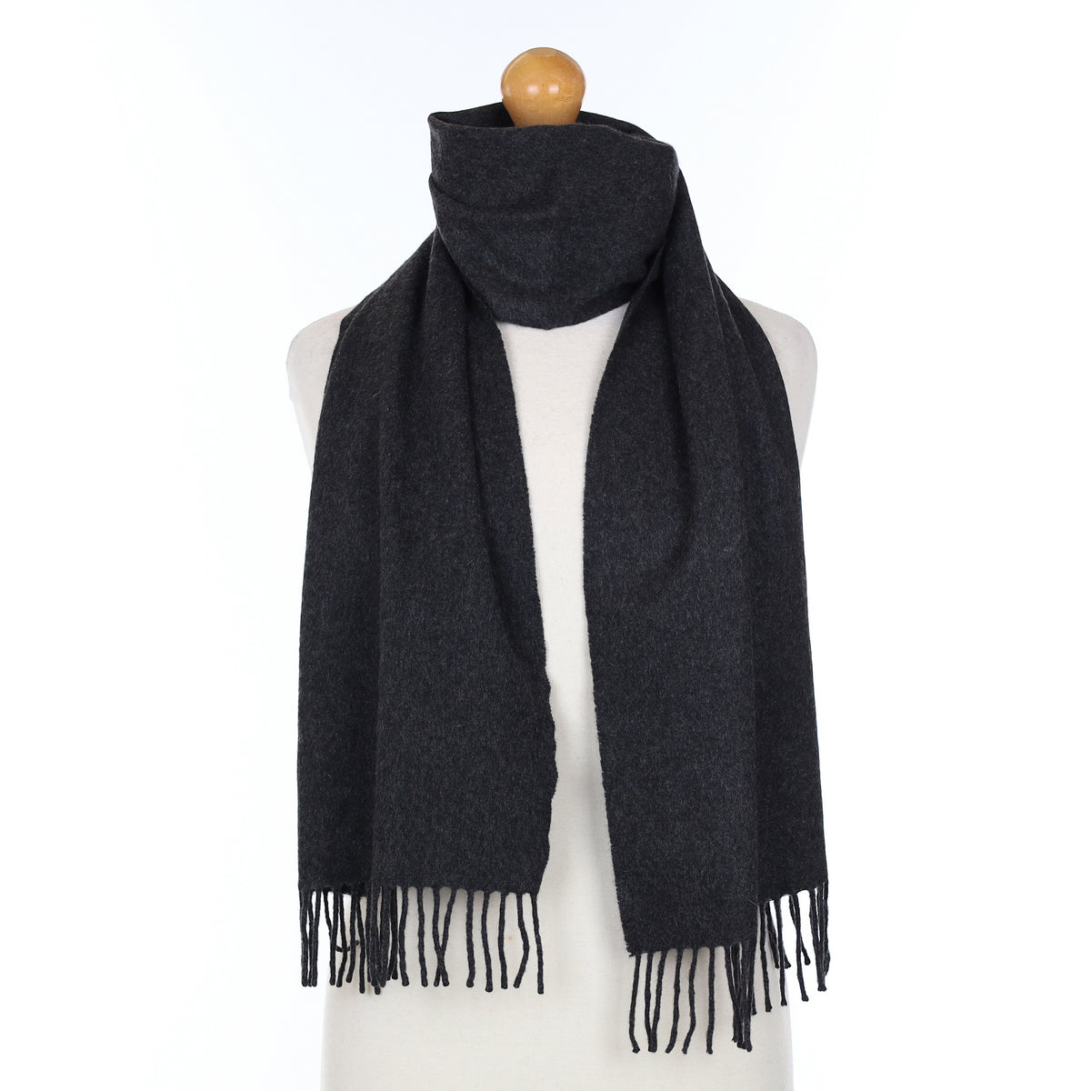 Charcoal Grey Cashmere Woven Scarf