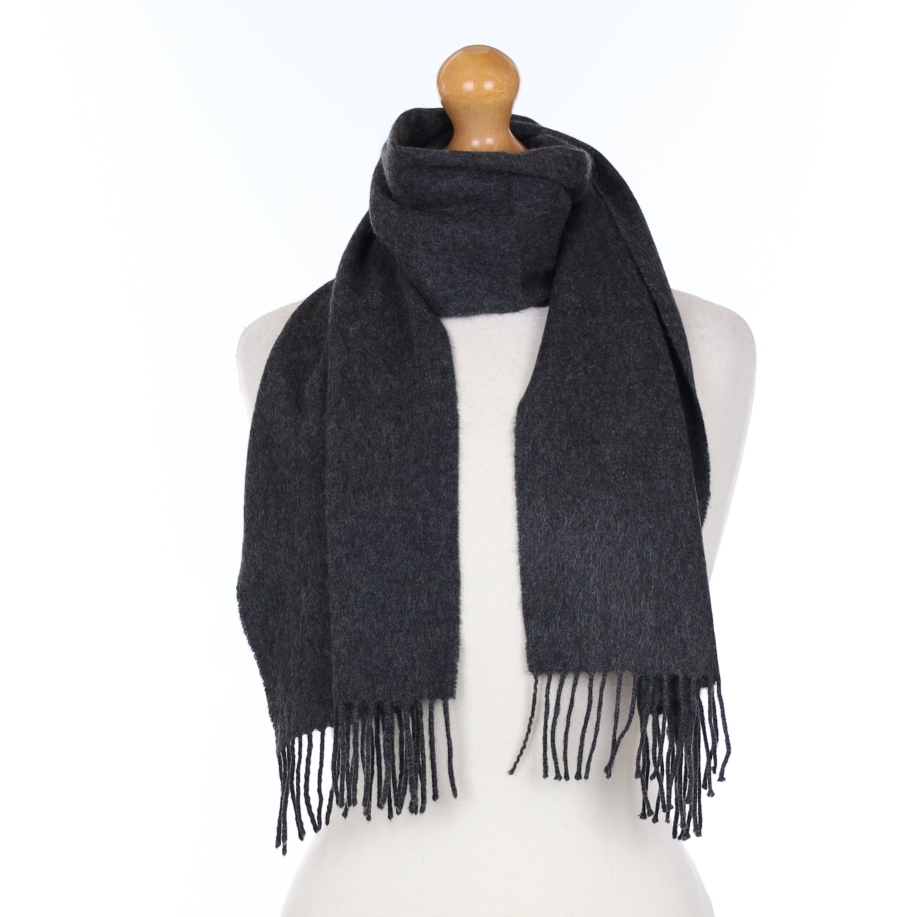Charcoal Grey Cashmere Woven Scarf