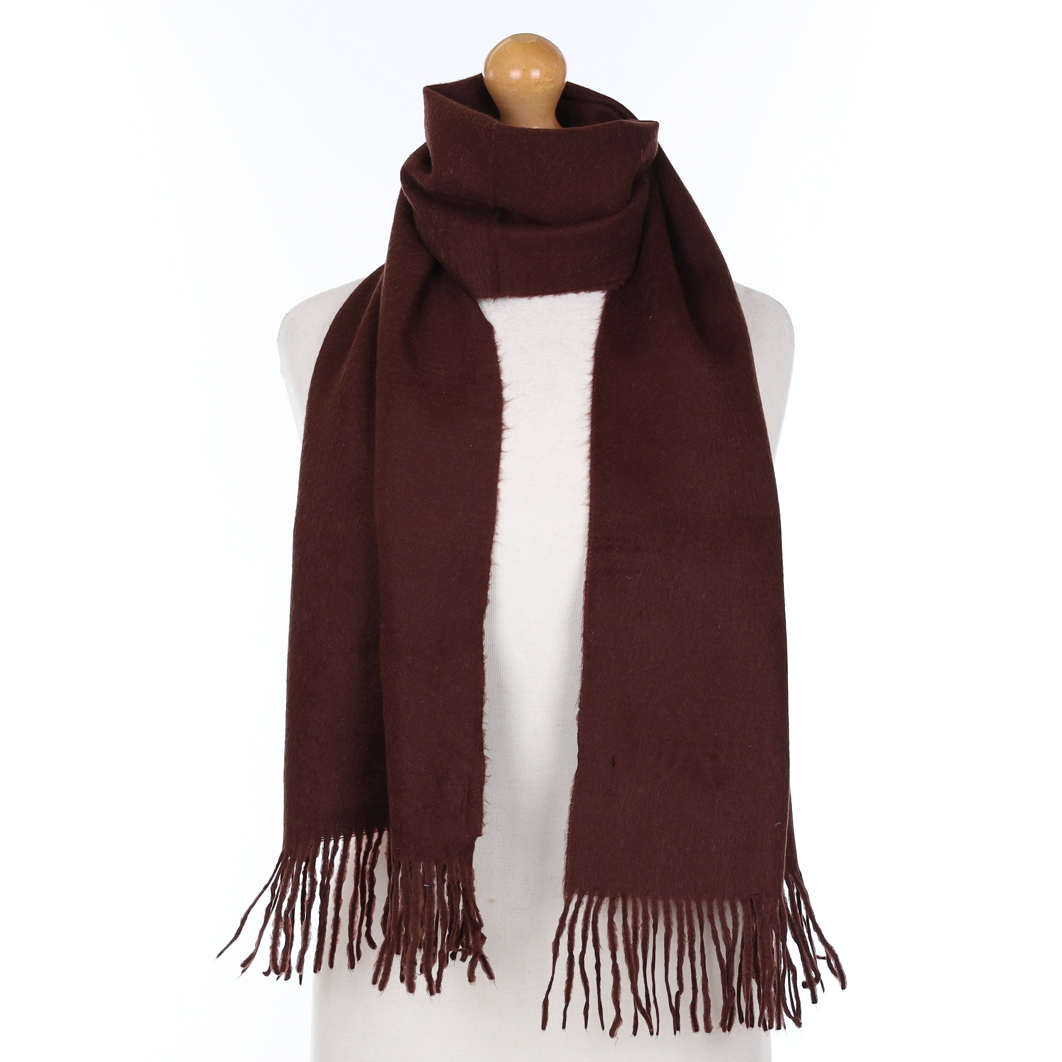 Chocolate Brown Cashmere Woven Scarf