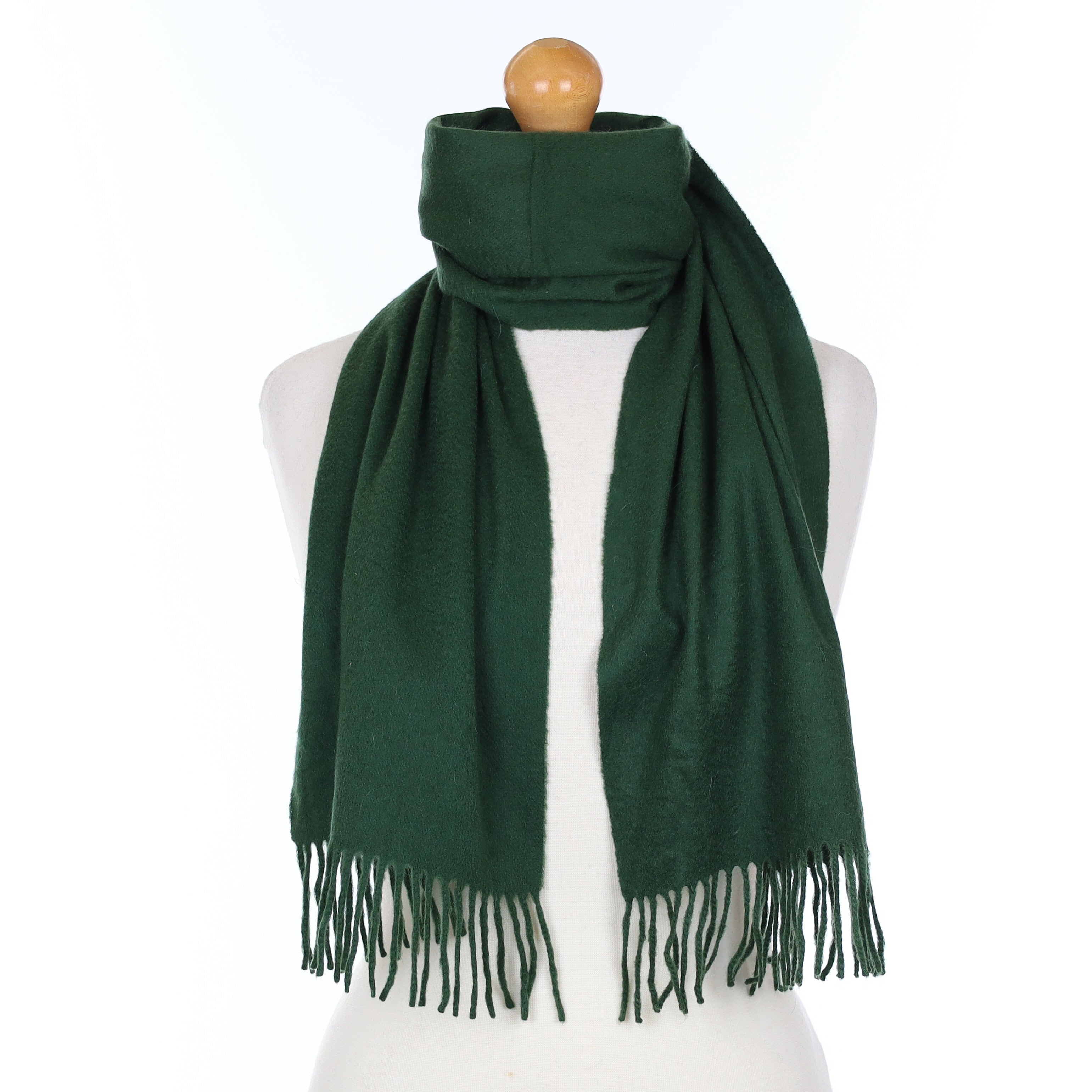 Pine Green Cashmere Woven Scarf