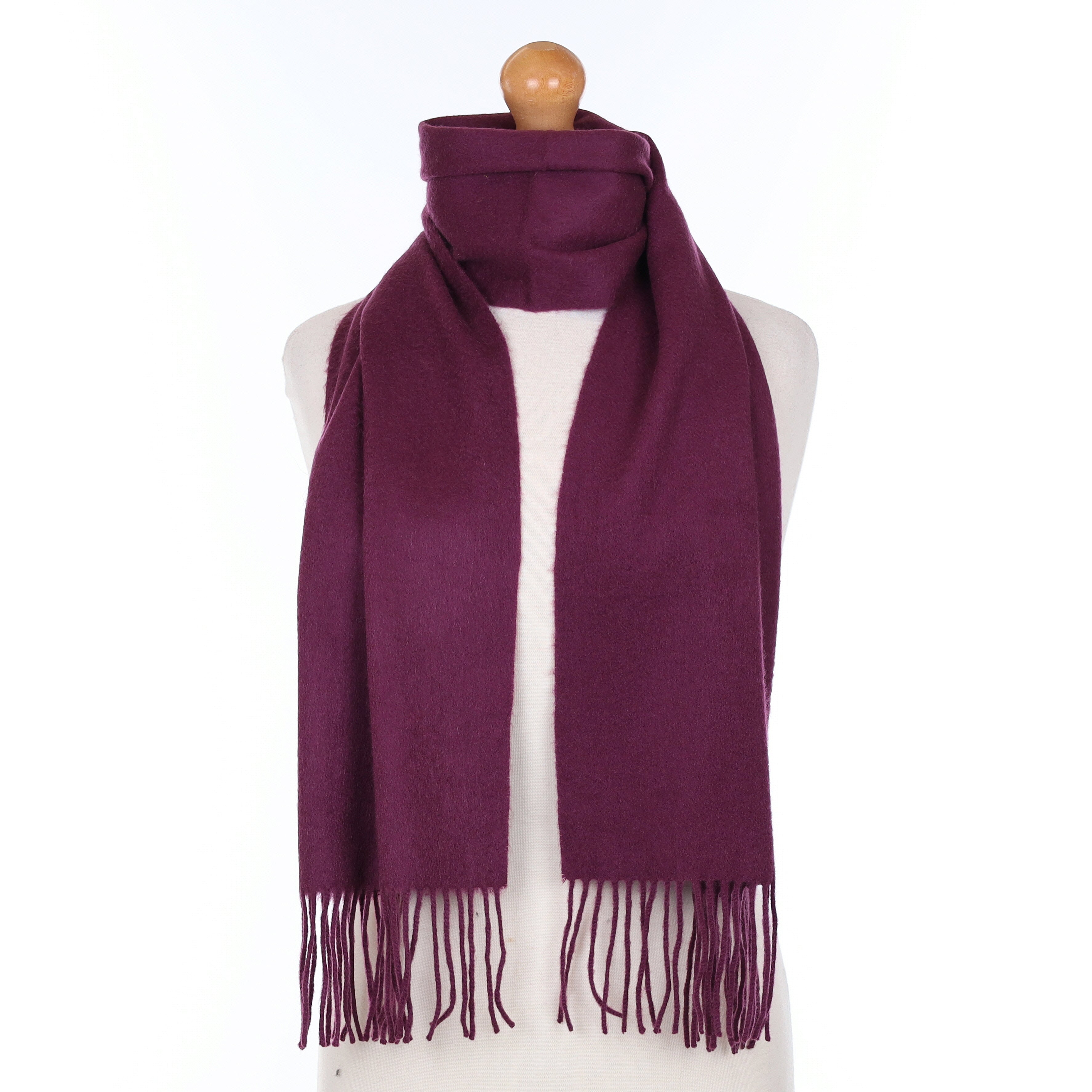 Plum Purple Cashmere Woven Scarf