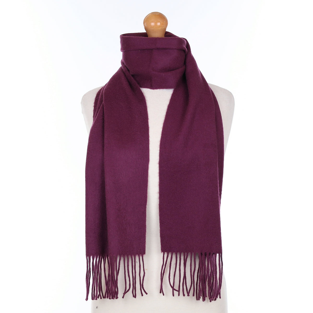 Plum Purple Cashmere Woven Scarf