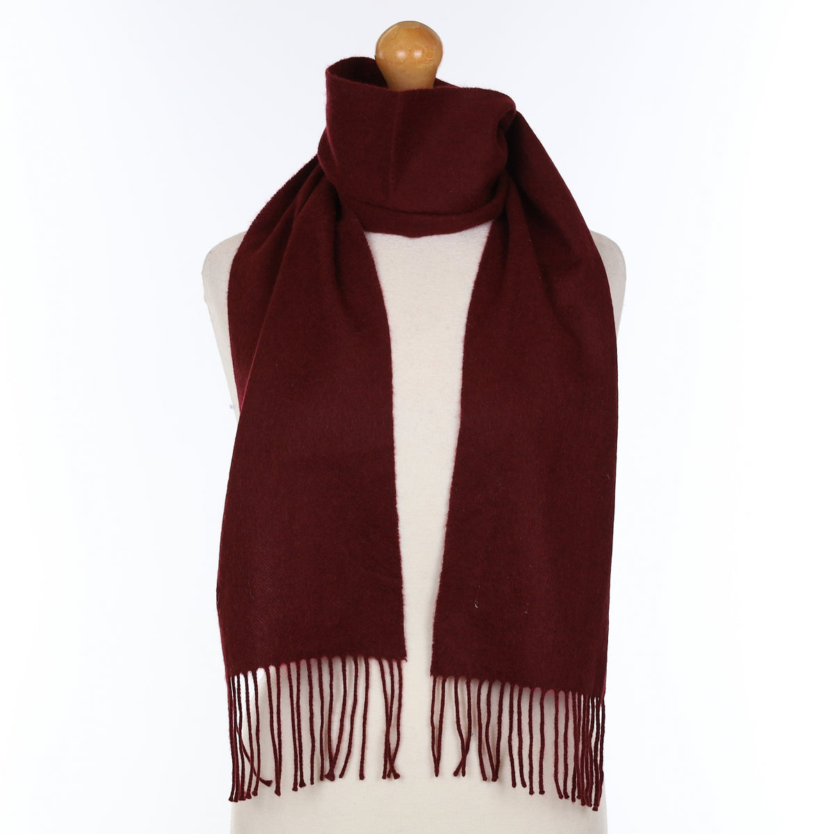 Wine Red Cashmere Woven Scarf