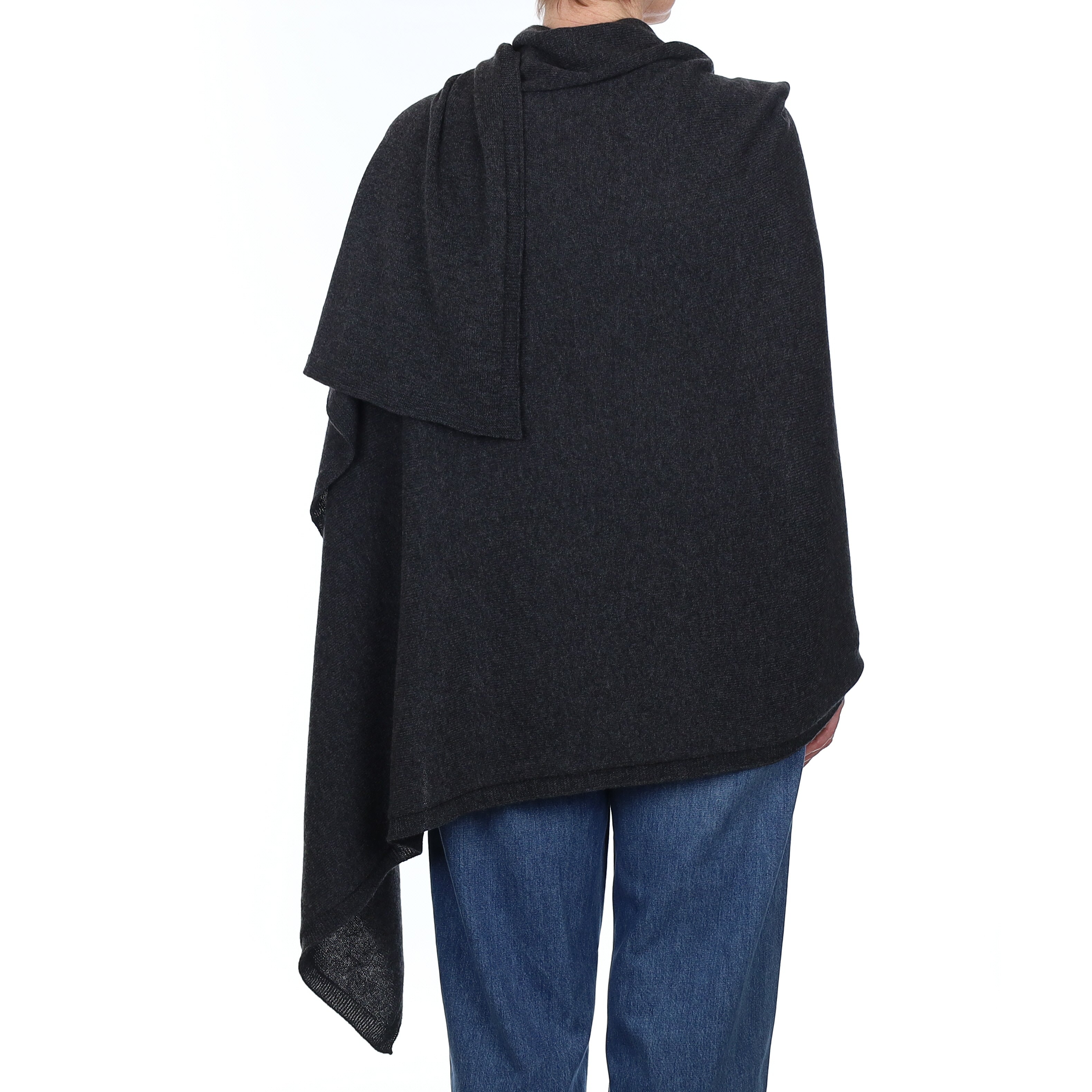 Brand New Scottish Charcoal Grey Cashmere Wrap Extra Large