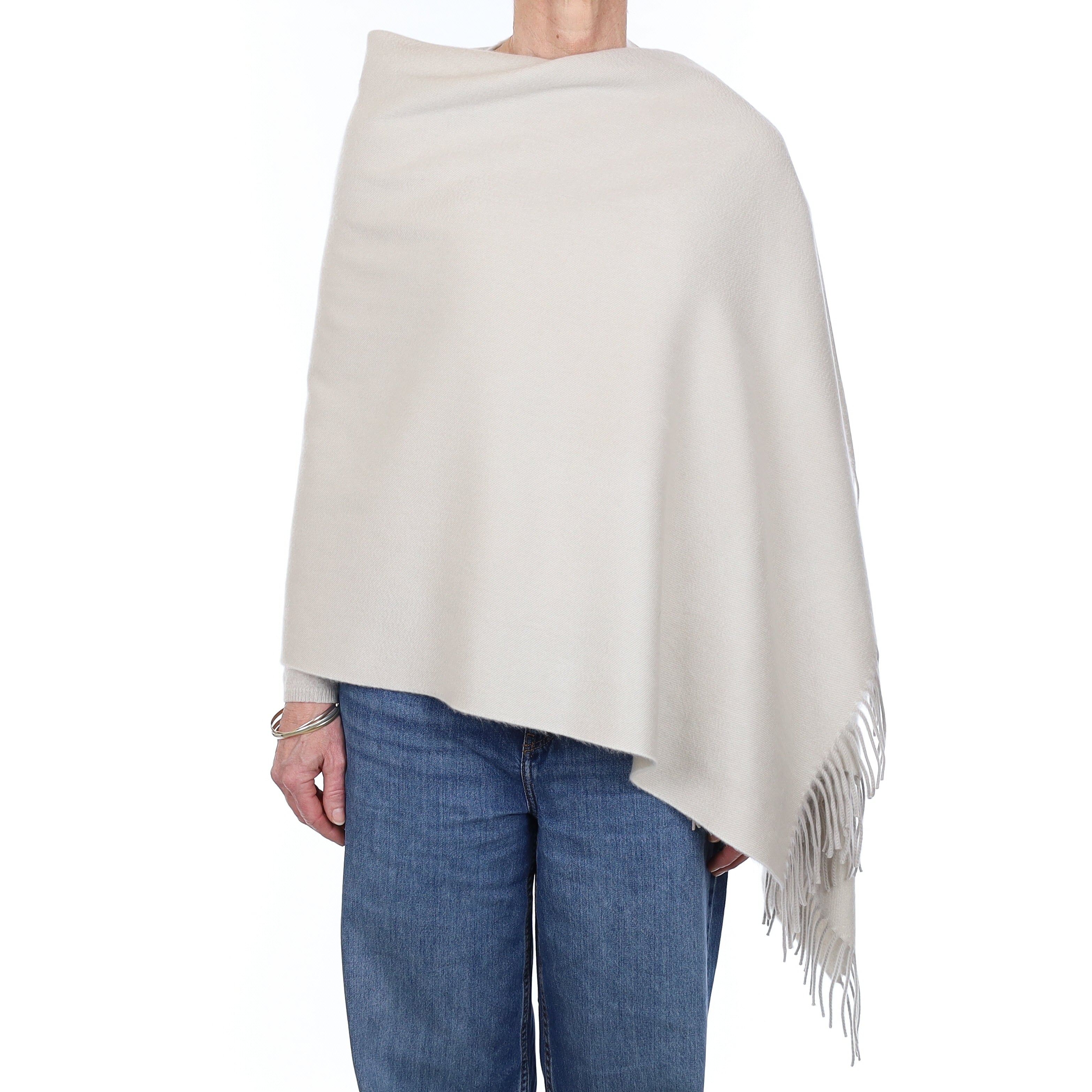 Brand New Scottish Alex Begg Frost Grey Luxury Woven Cashmere Wrap