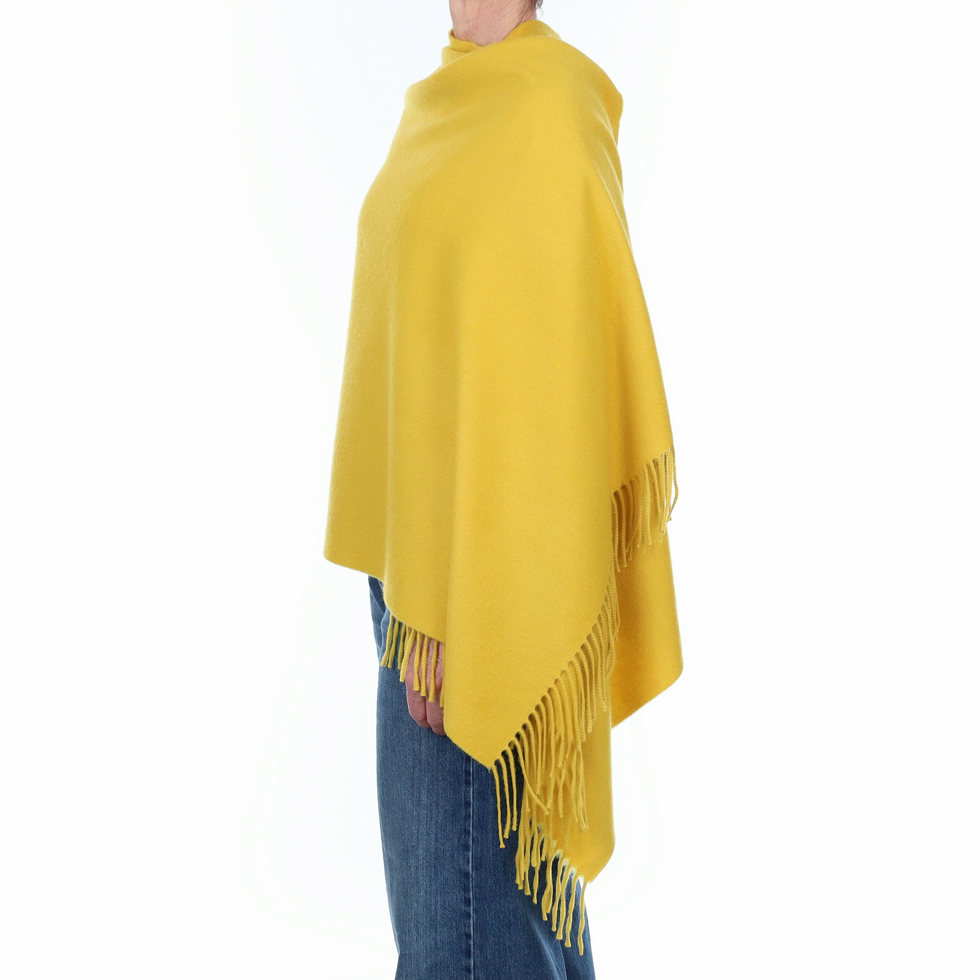 Brand New Scottish Alex Begg Marigold Yellow Luxury Woven Cashmere Wrap