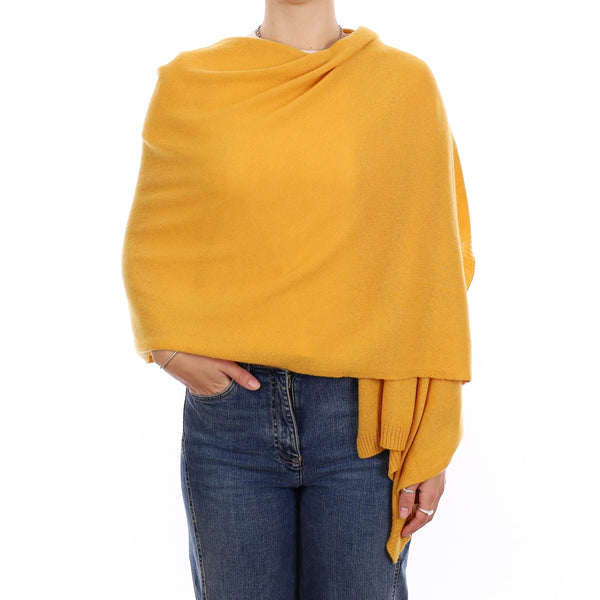 Brand New Mustard Yellow Recycled Cashmere Wrap