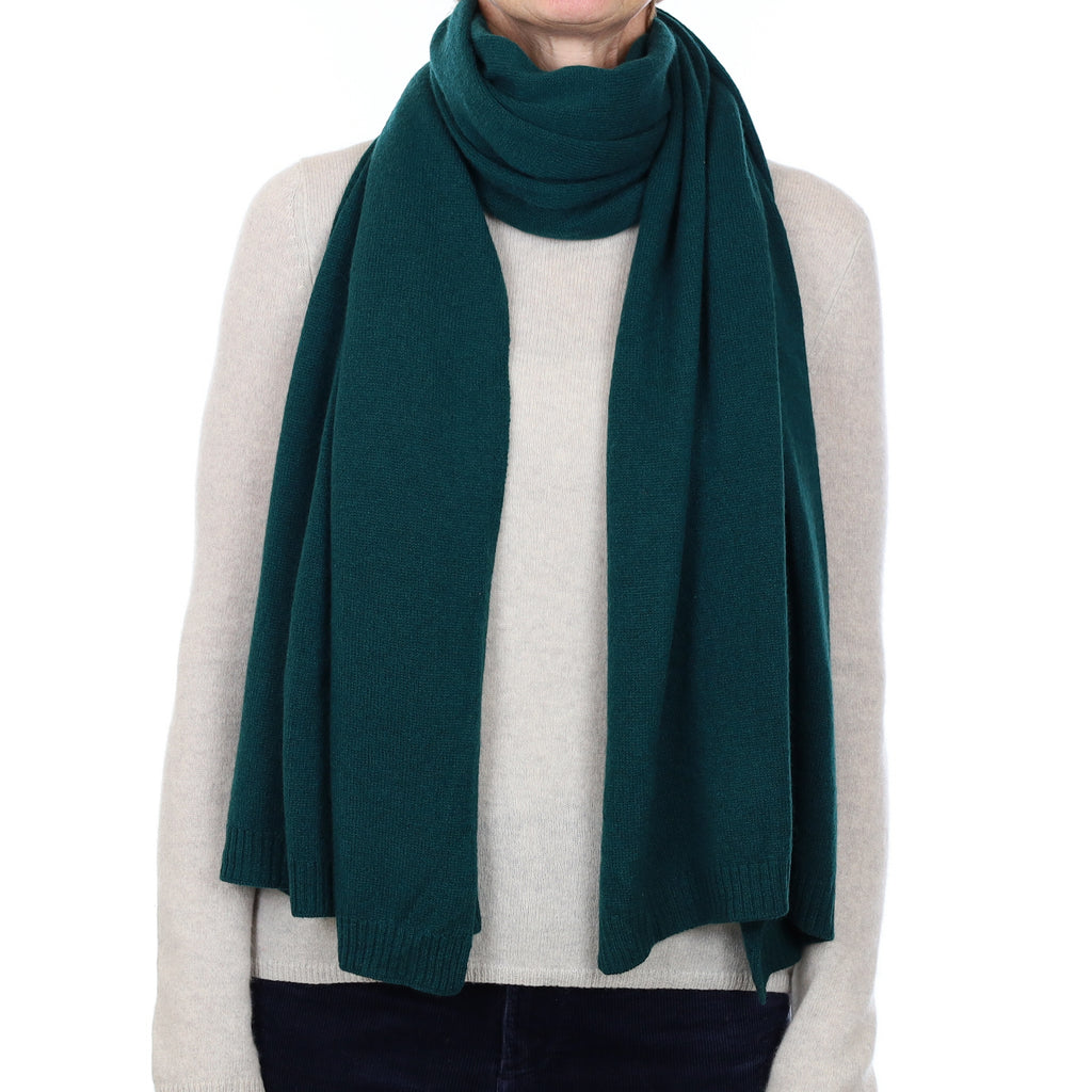 Brand New Forest Green Recycled Cashmere Wrap