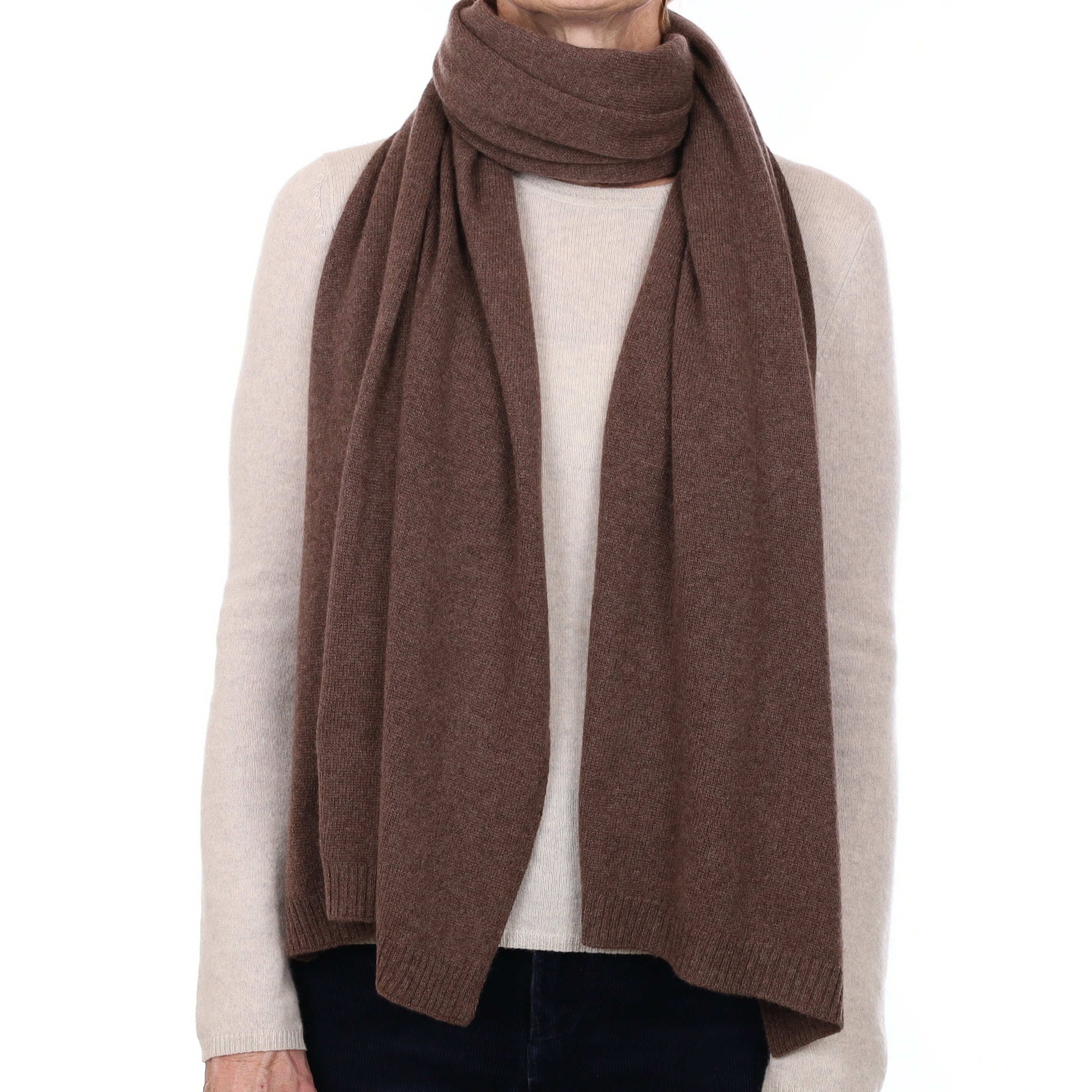 Brand New Mocha Brown Recycled Cashmere Wrap