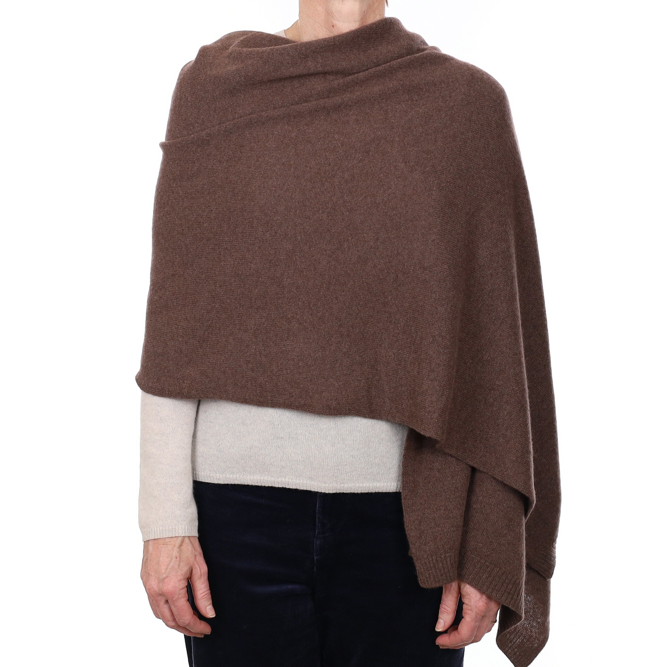 Brand New Mocha Brown Recycled Cashmere Wrap