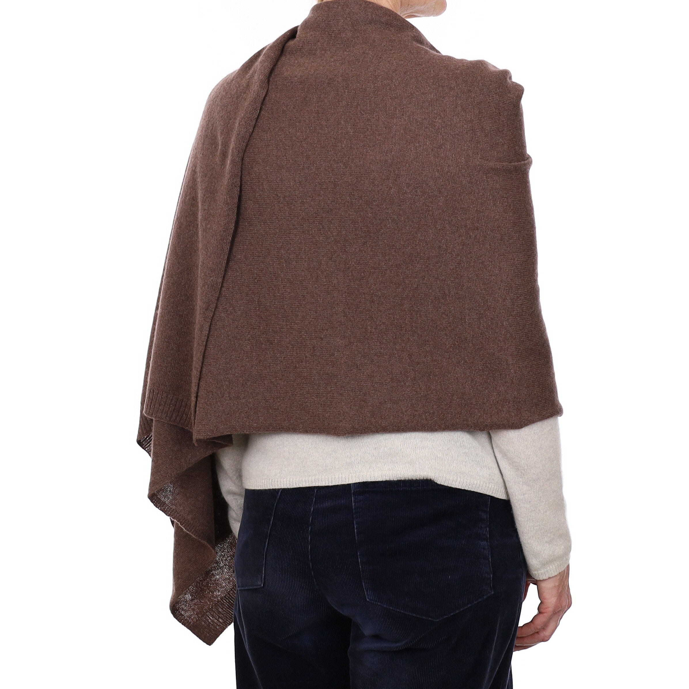 Brand New Mocha Brown Recycled Cashmere Wrap
