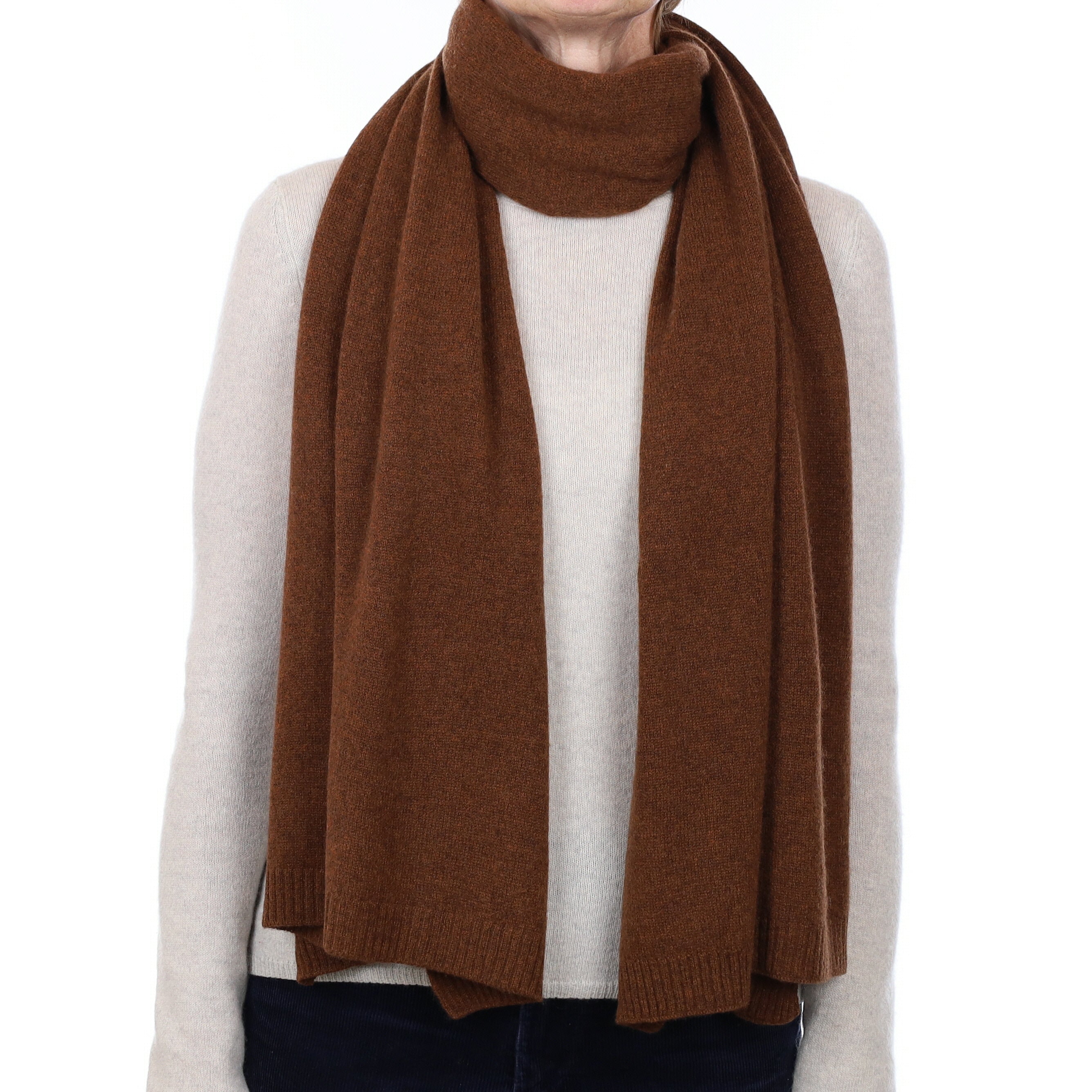 Brand New Chestnut Brown Recycled Cashmere Wrap