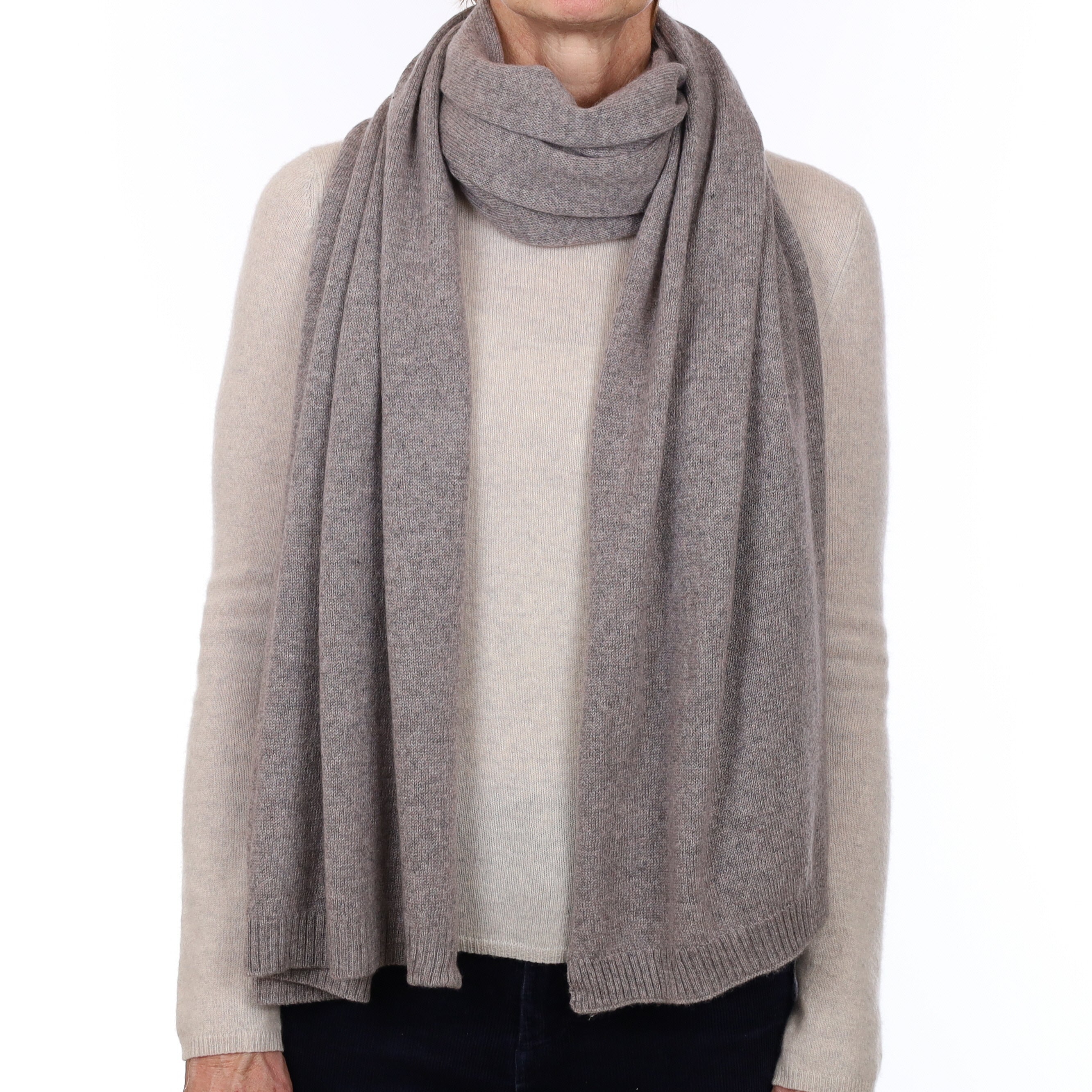 Brand New Ash Grey Recycled Cashmere Wrap