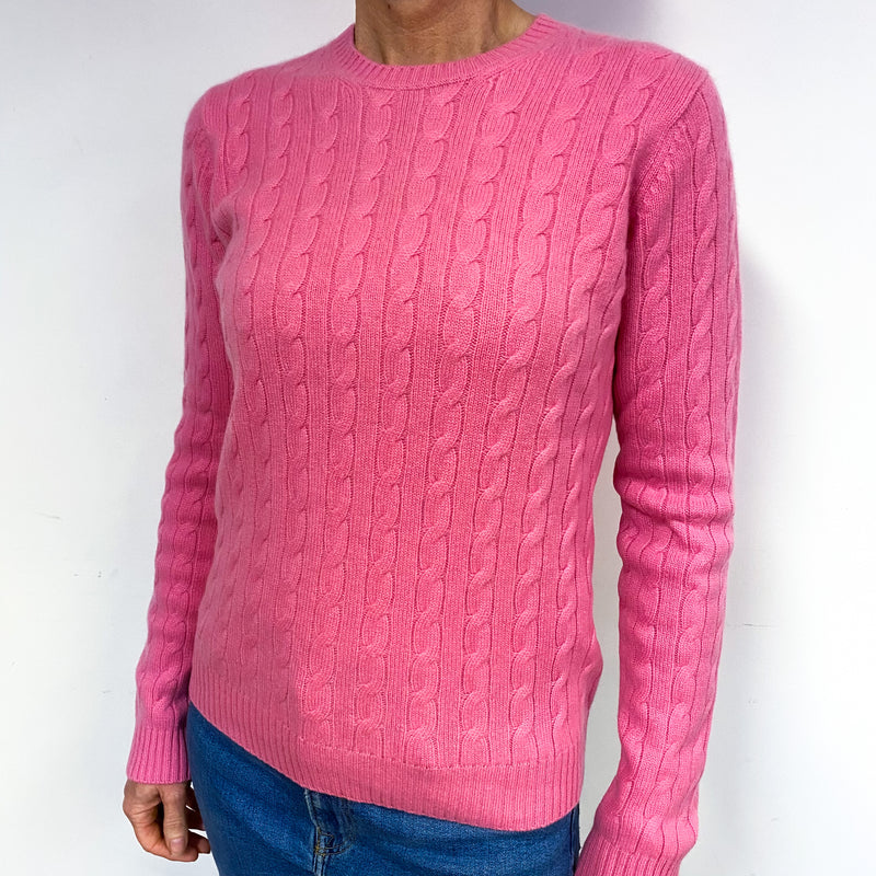 Sweet pea Pink Cashmere Crew Neck Jumper Medium
