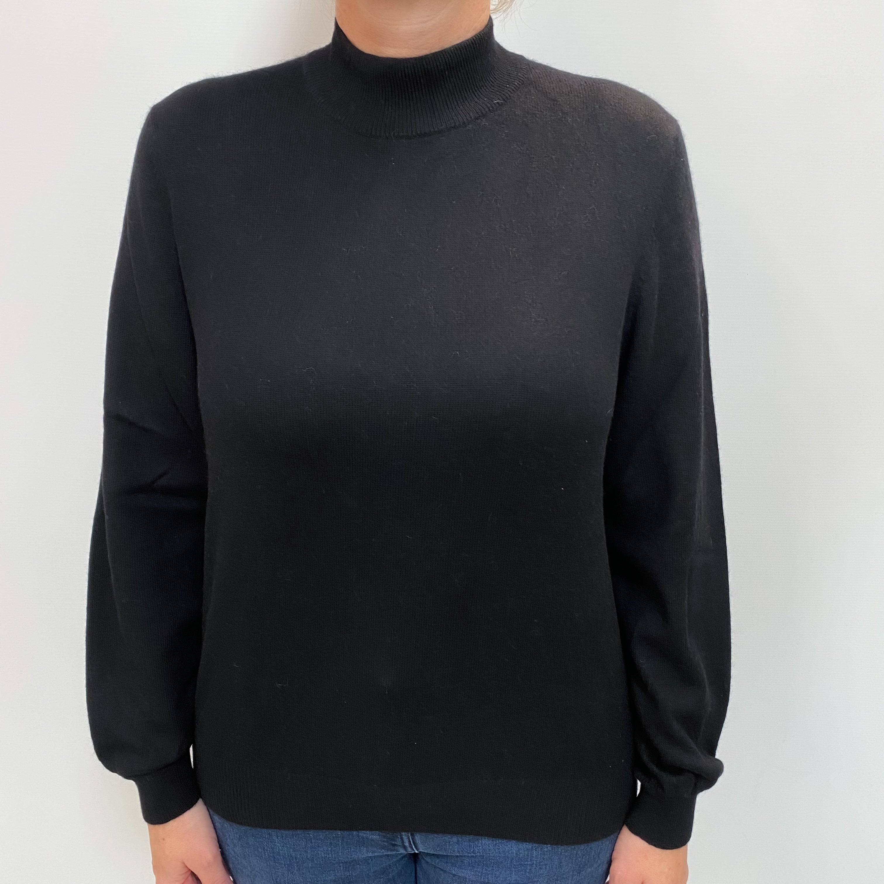 Black Cashmere Turtle Neck Jumper Large