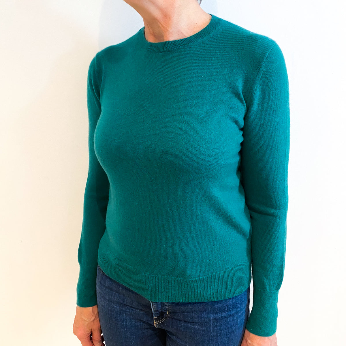 Emerald Green Cashmere Crew Neck Jumper Medium