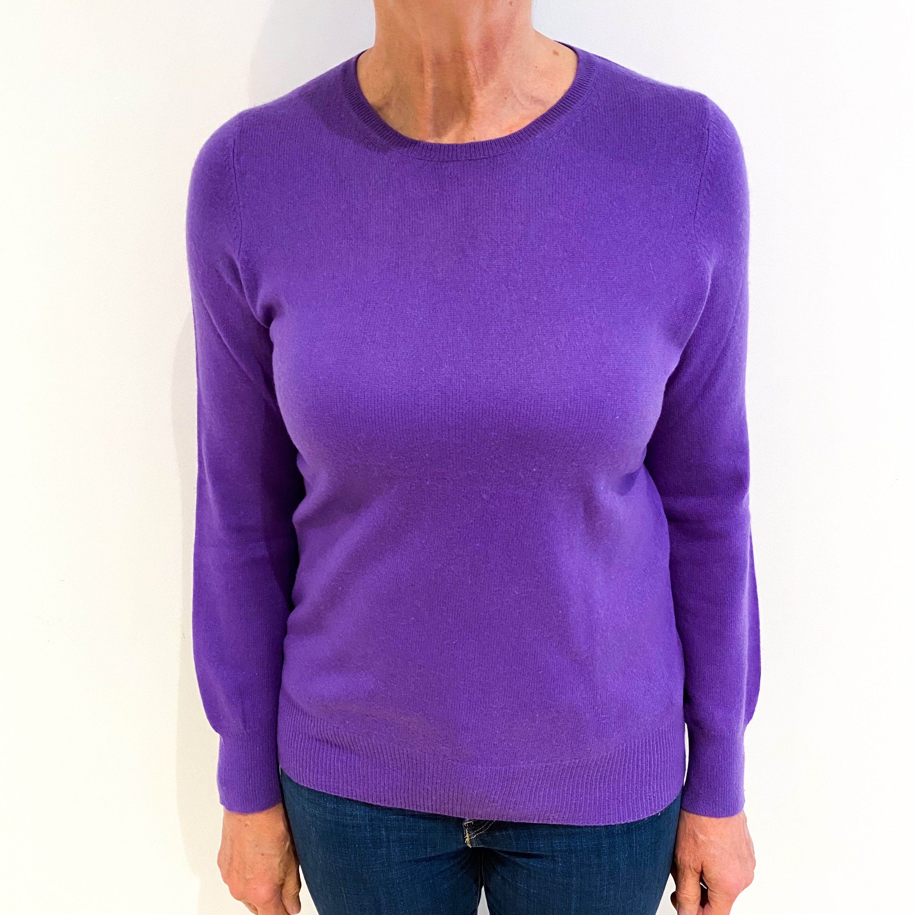 Periwinkle Purple Cashmere Crew Neck Jumper Medium