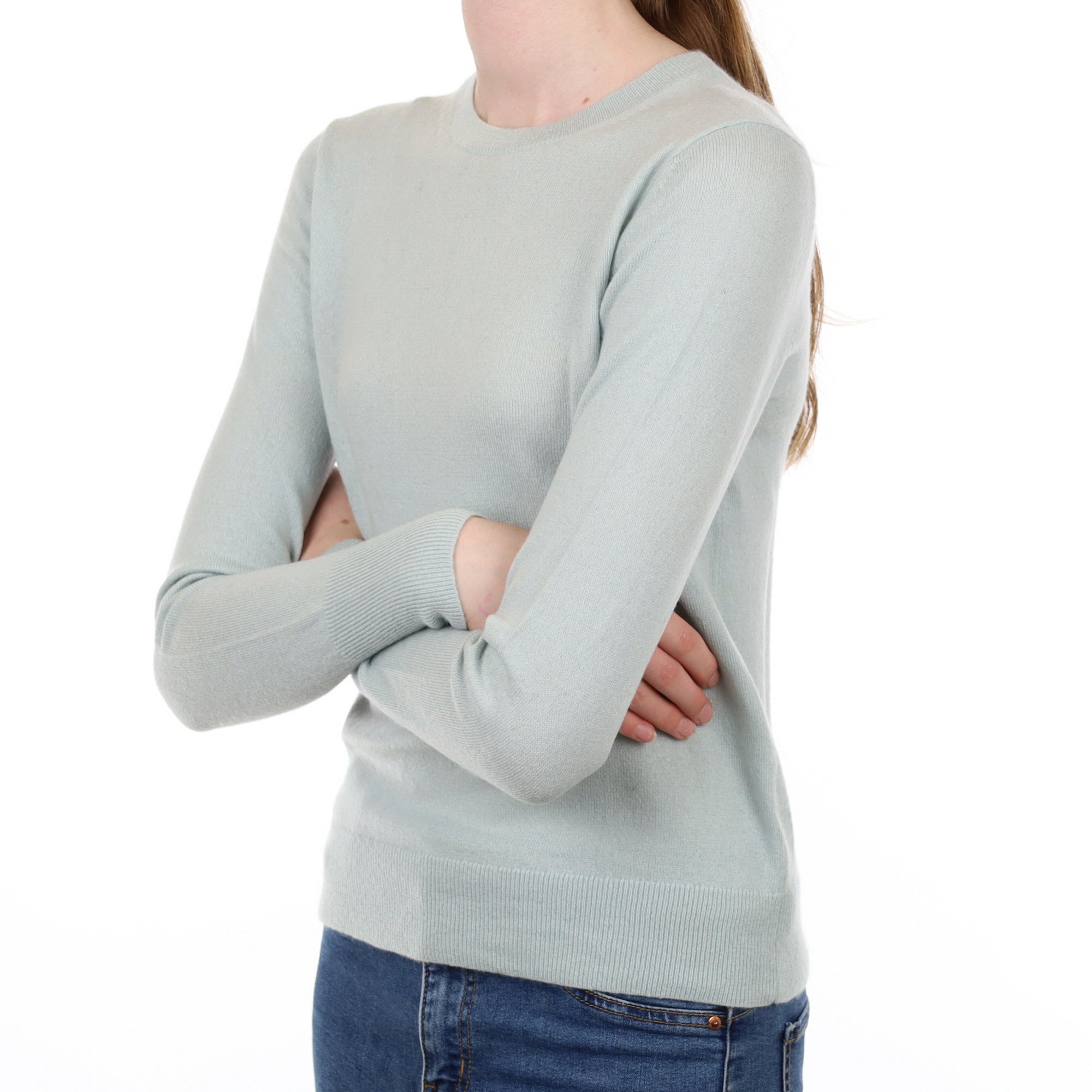 Mint Blue Cashmere Crew Neck Jumper Extra Small