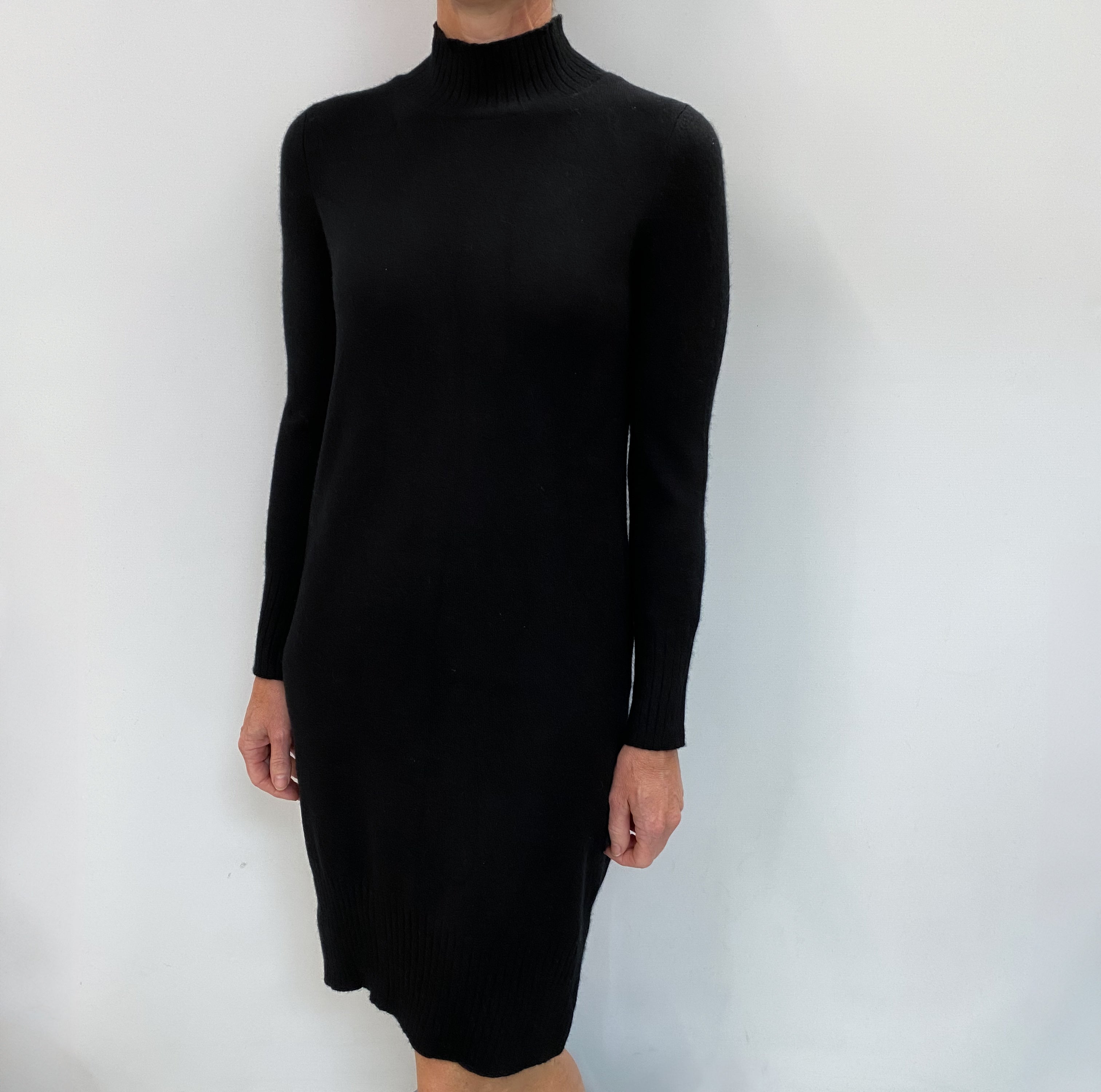 Black Cashmere Turtle Neck Dress Small