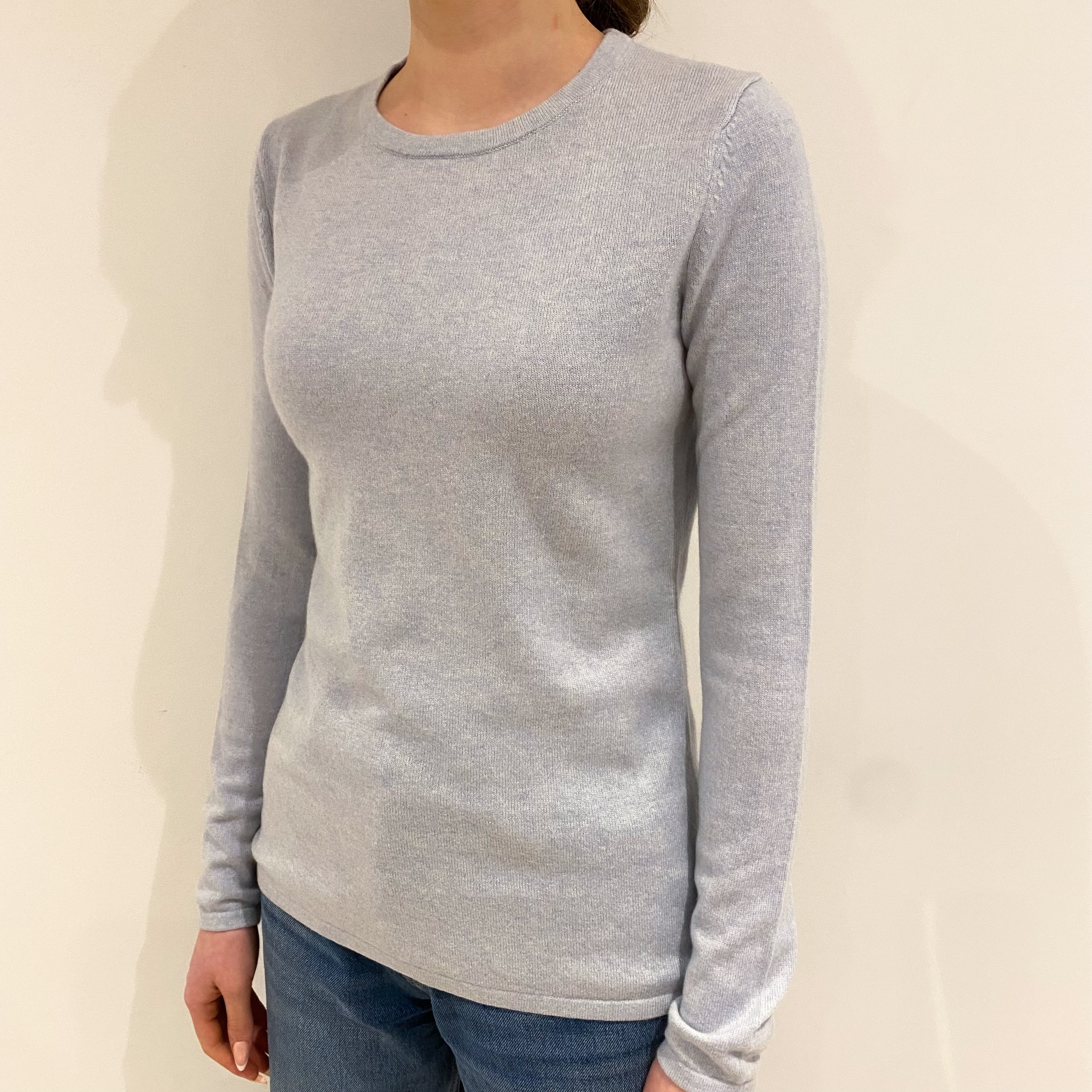 Ice Blue Cashmere Crew Neck Jumper Extra Small