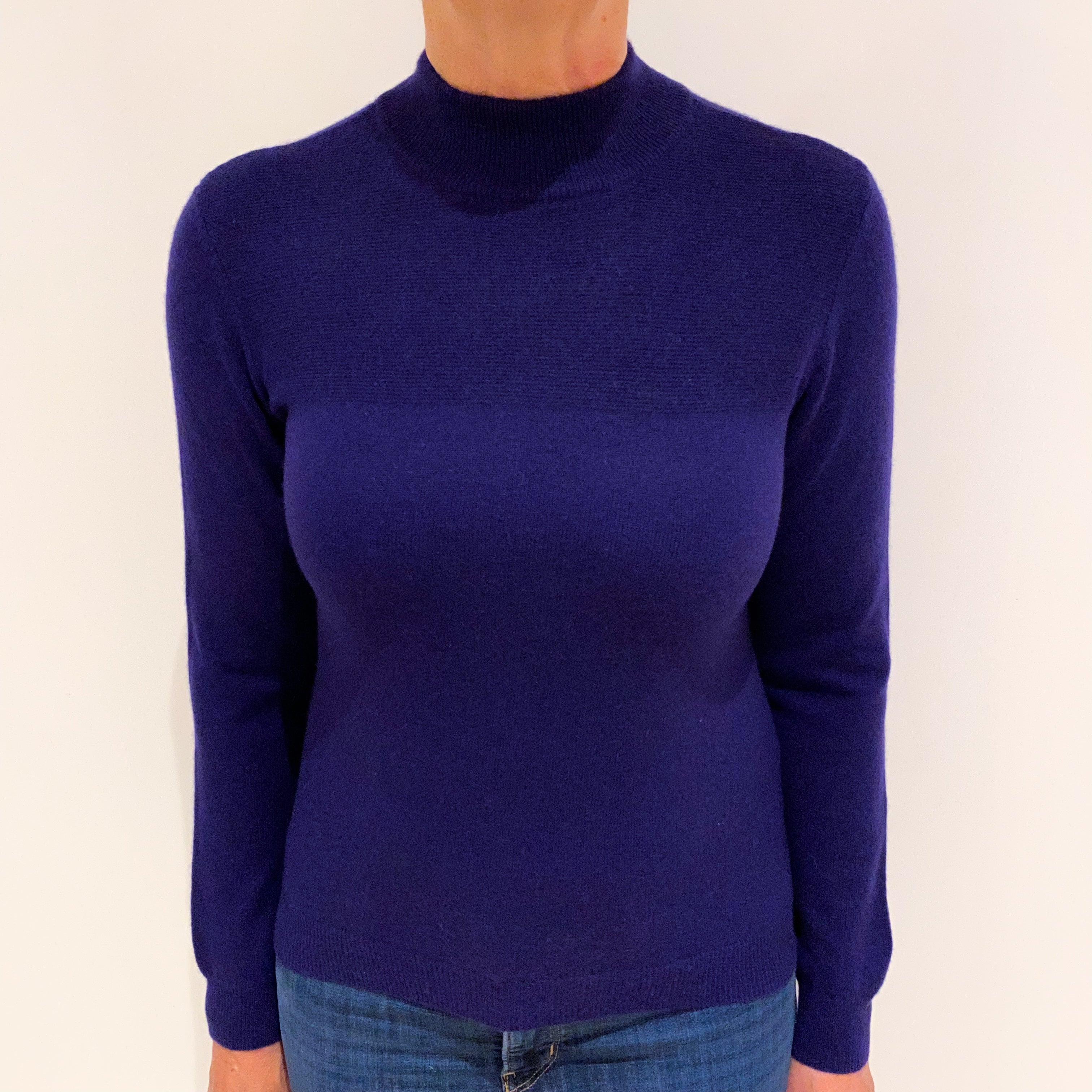 Indigo Blue Cashmere Turtle Neck Jumper Medium