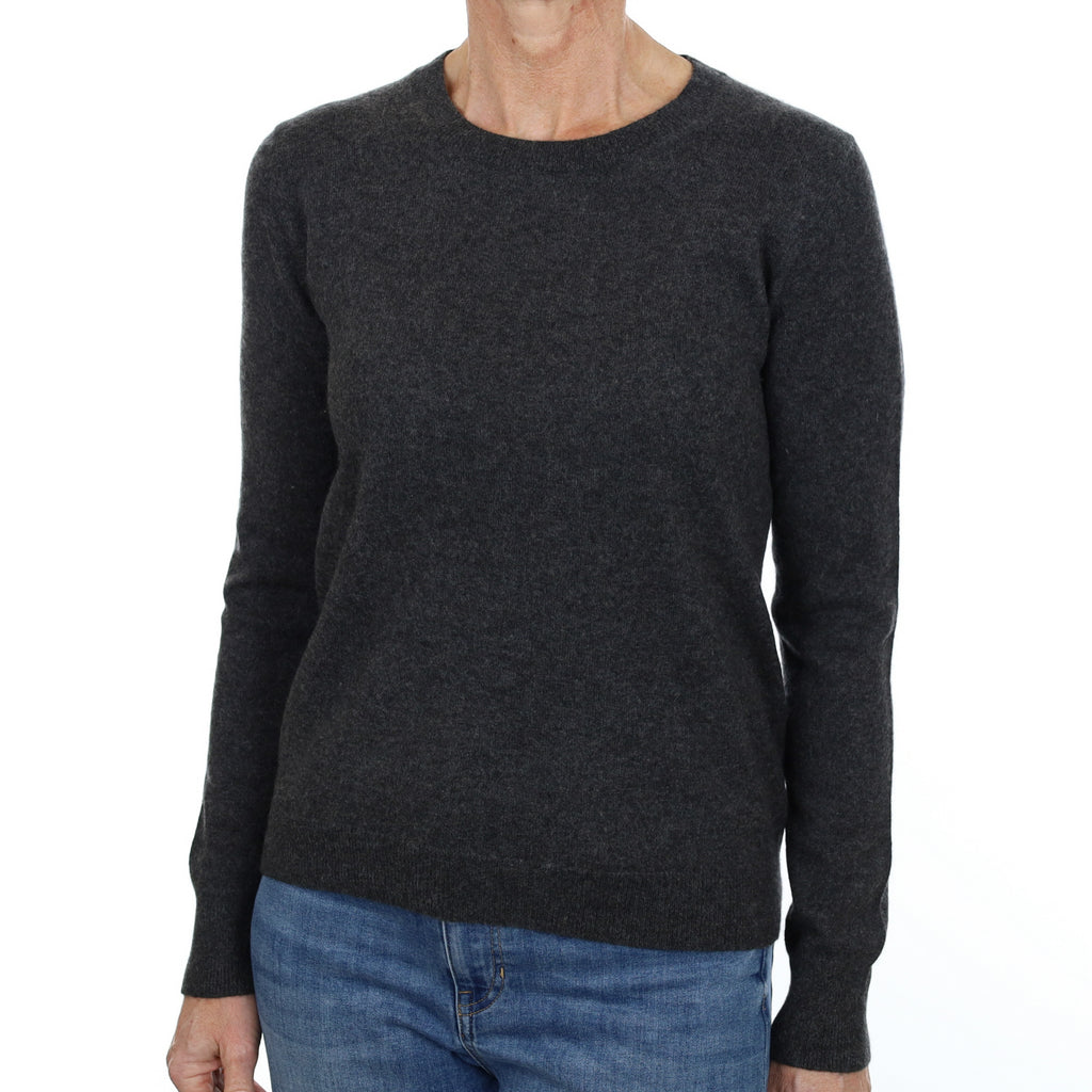 Slate Grey Cashmere Crew Neck Jumper Small