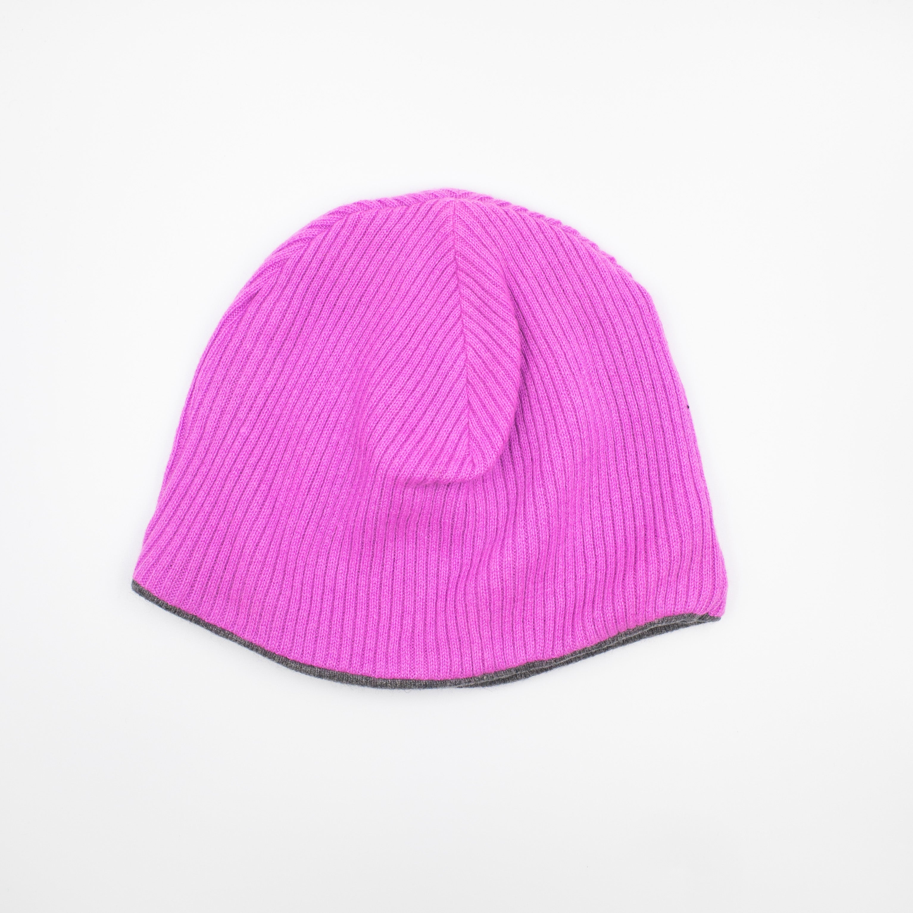 Foxglove Pink and Grey Beanie Hat
