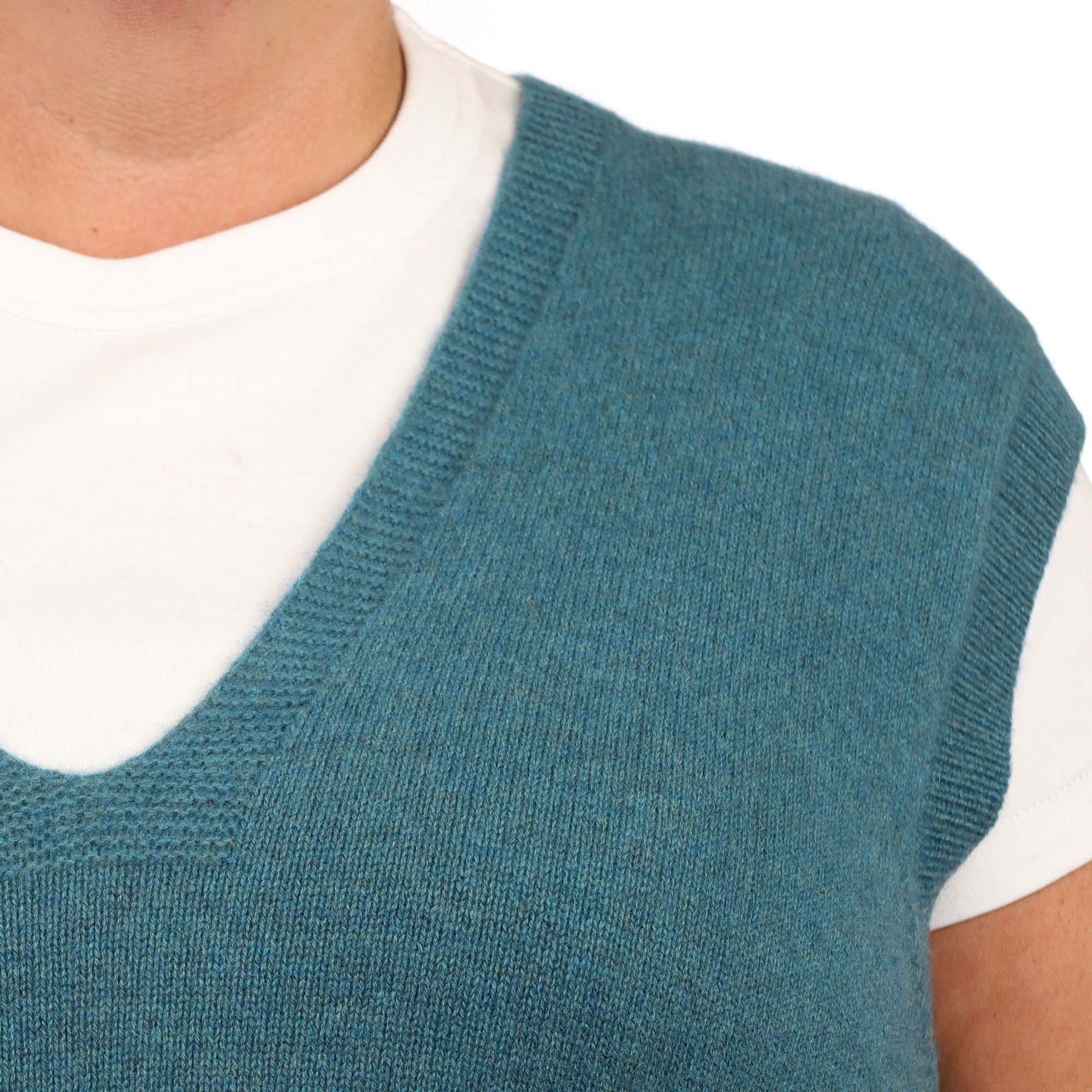 Brand New Ocean Green Luxury Cashmere Tank Top Extra Large UK 20-22