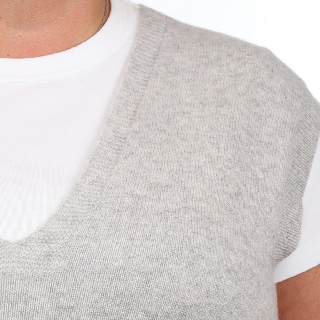 Brand New Mist Grey Luxury Cashmere Tank Top Extra Large UK 20-22