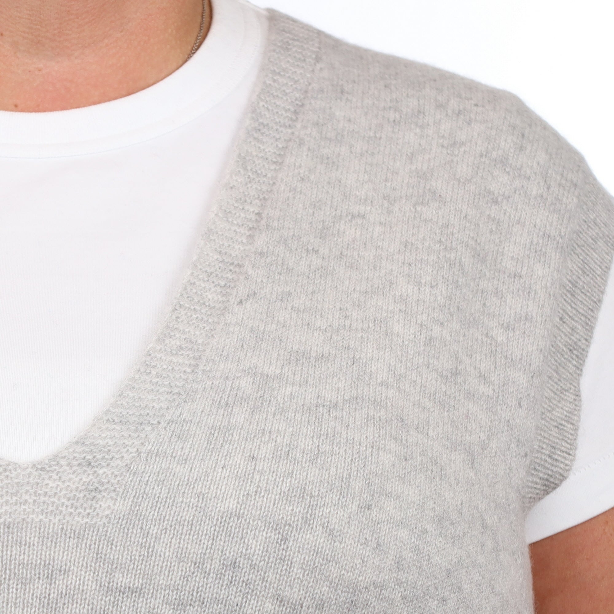 Brand New Mist Grey Luxury Cashmere Tank Top Extra Large UK 20-22