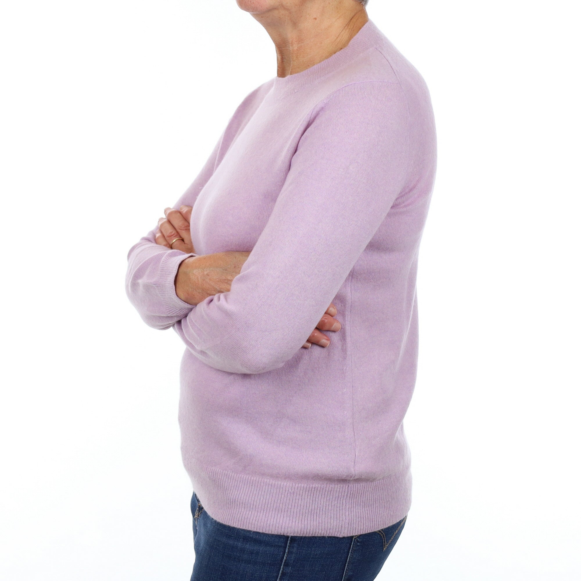 Lilac Purple Cashmere Crew Neck Jumper Medium