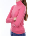 Lupin Pink Cashmere Polo Neck Jumper Extra Small