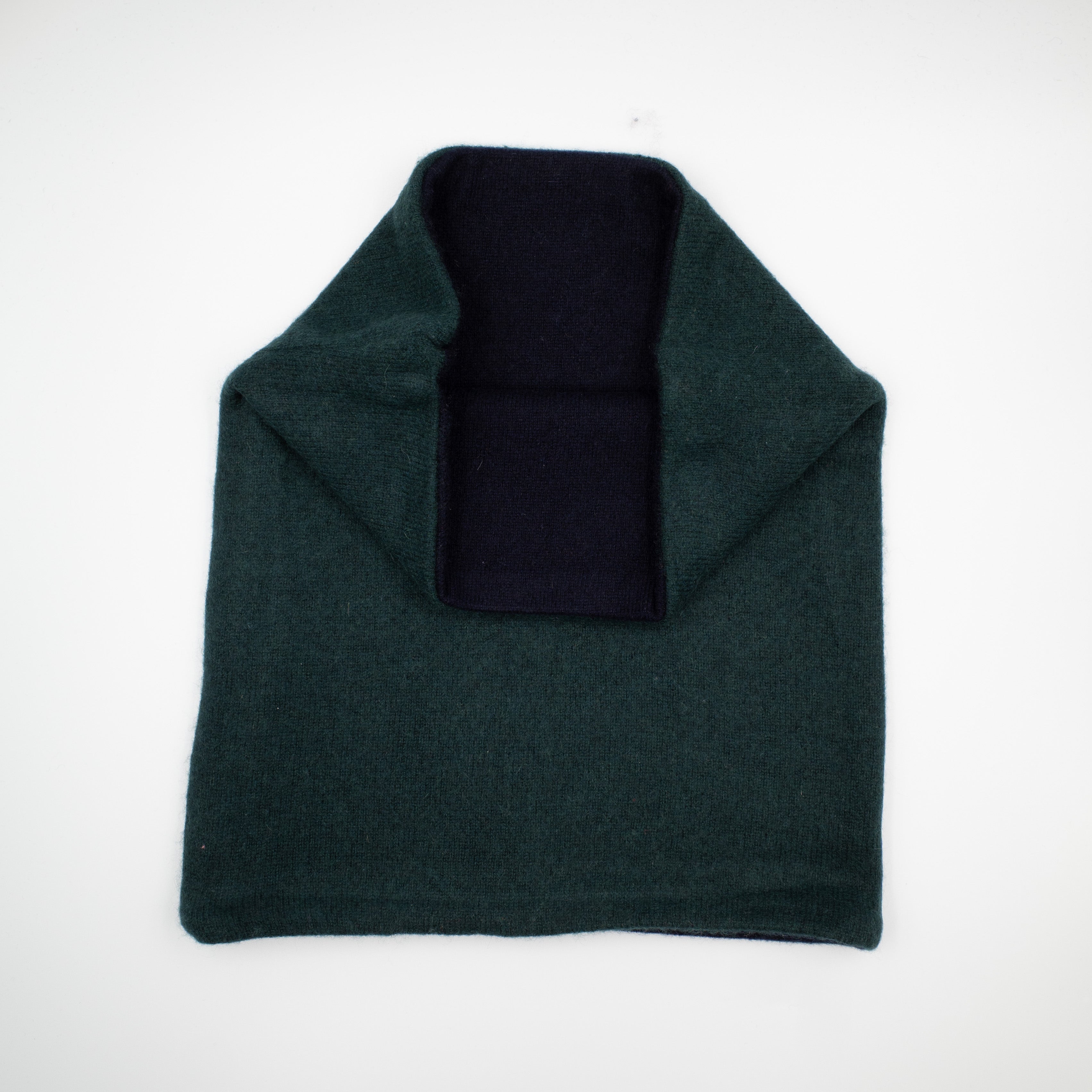 Men’s Bottle Green and Navy Luxury Double Layered Snood