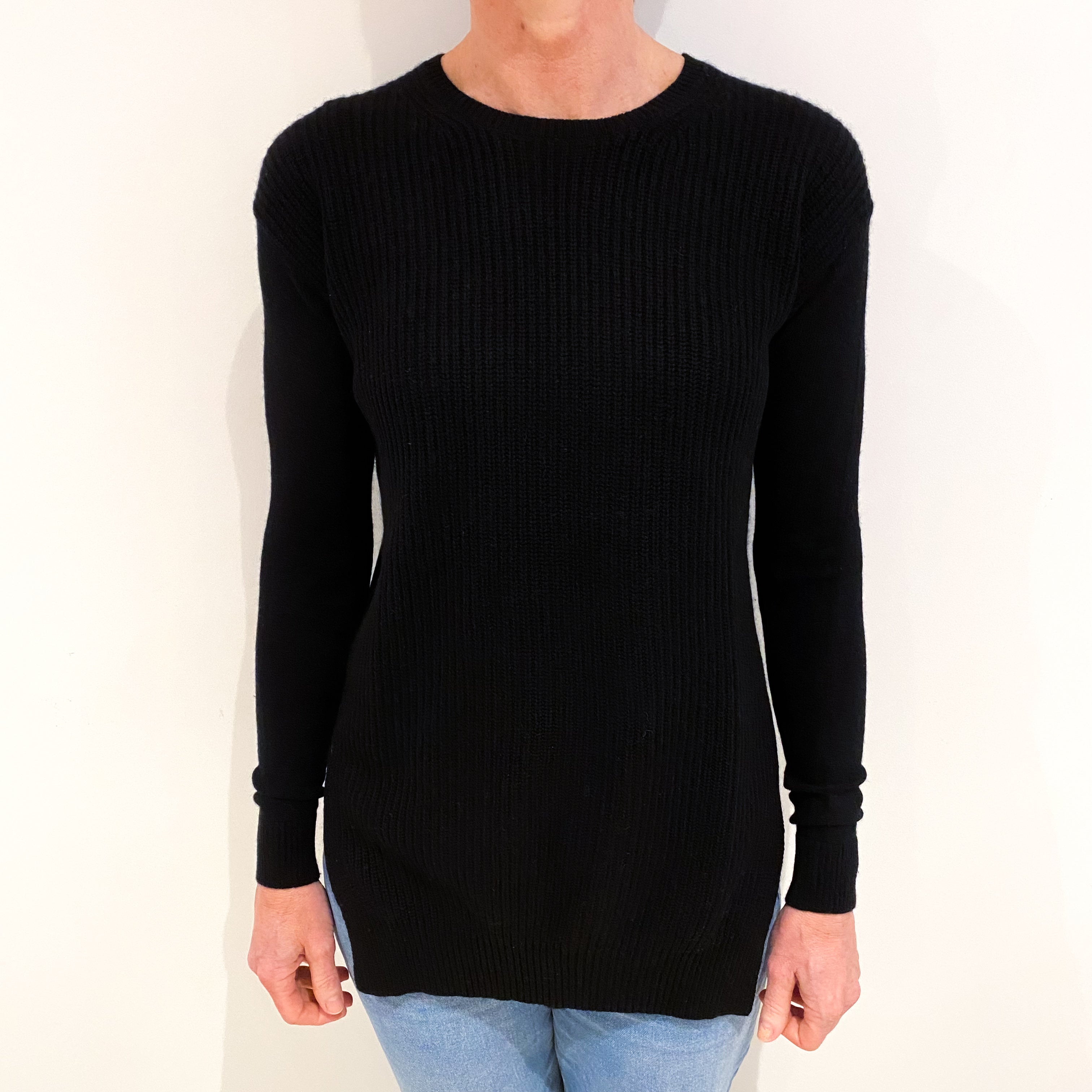 Theory Black Cashmere Crew Neck Jumper Small
