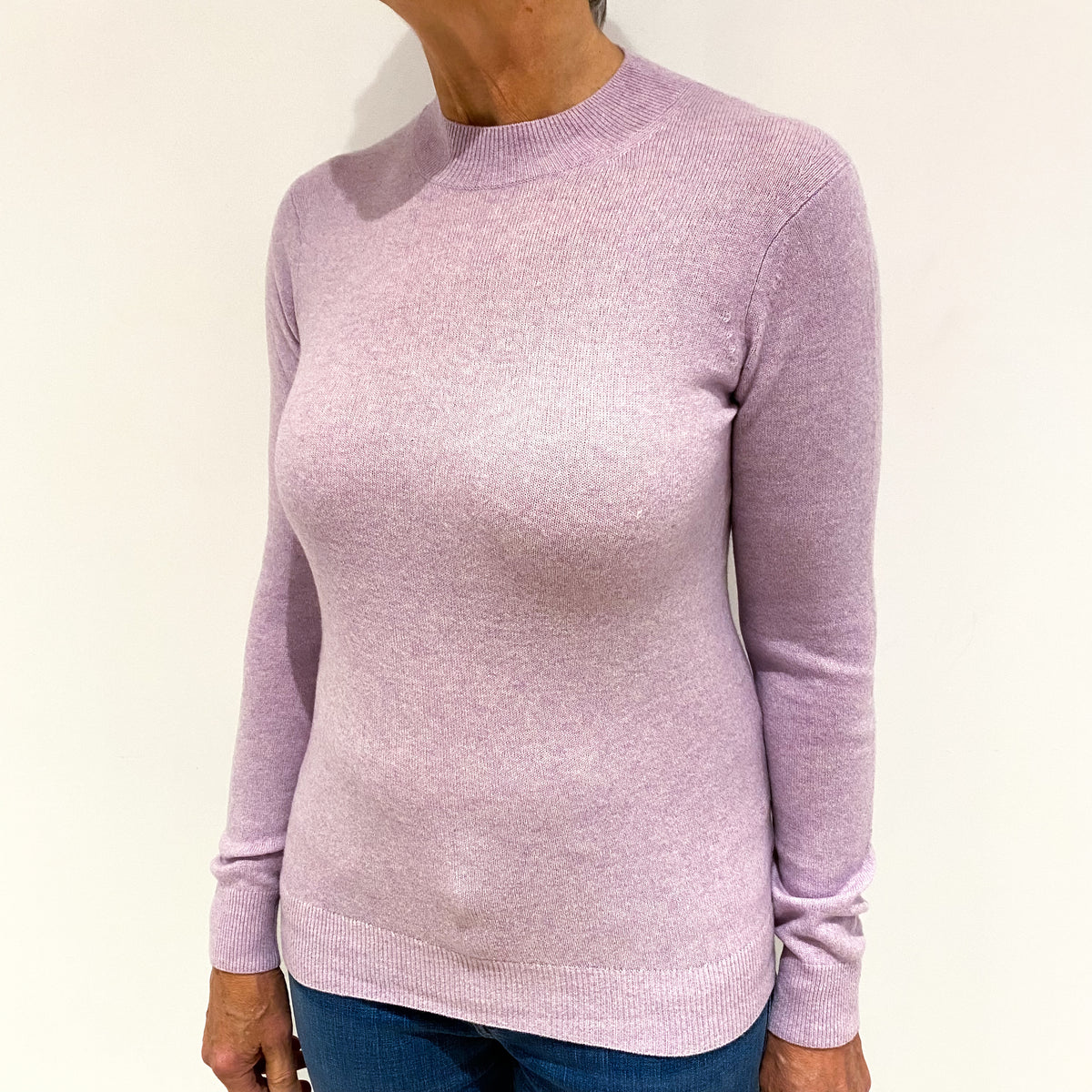 Lilac Purple Cashmere Turtle Neck Jumper Medium