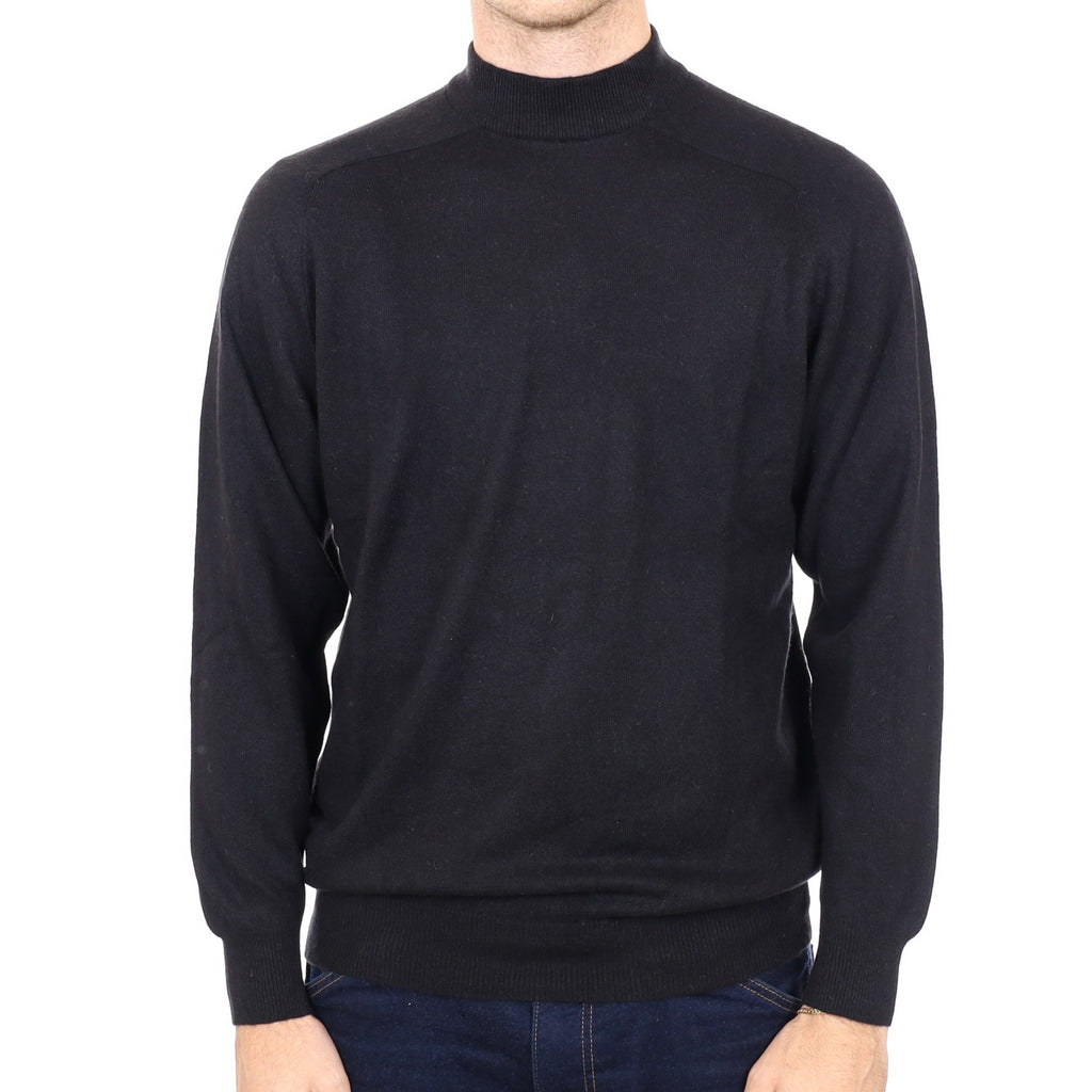 Men's Black Cashmere Turtle Neck Jumper Large