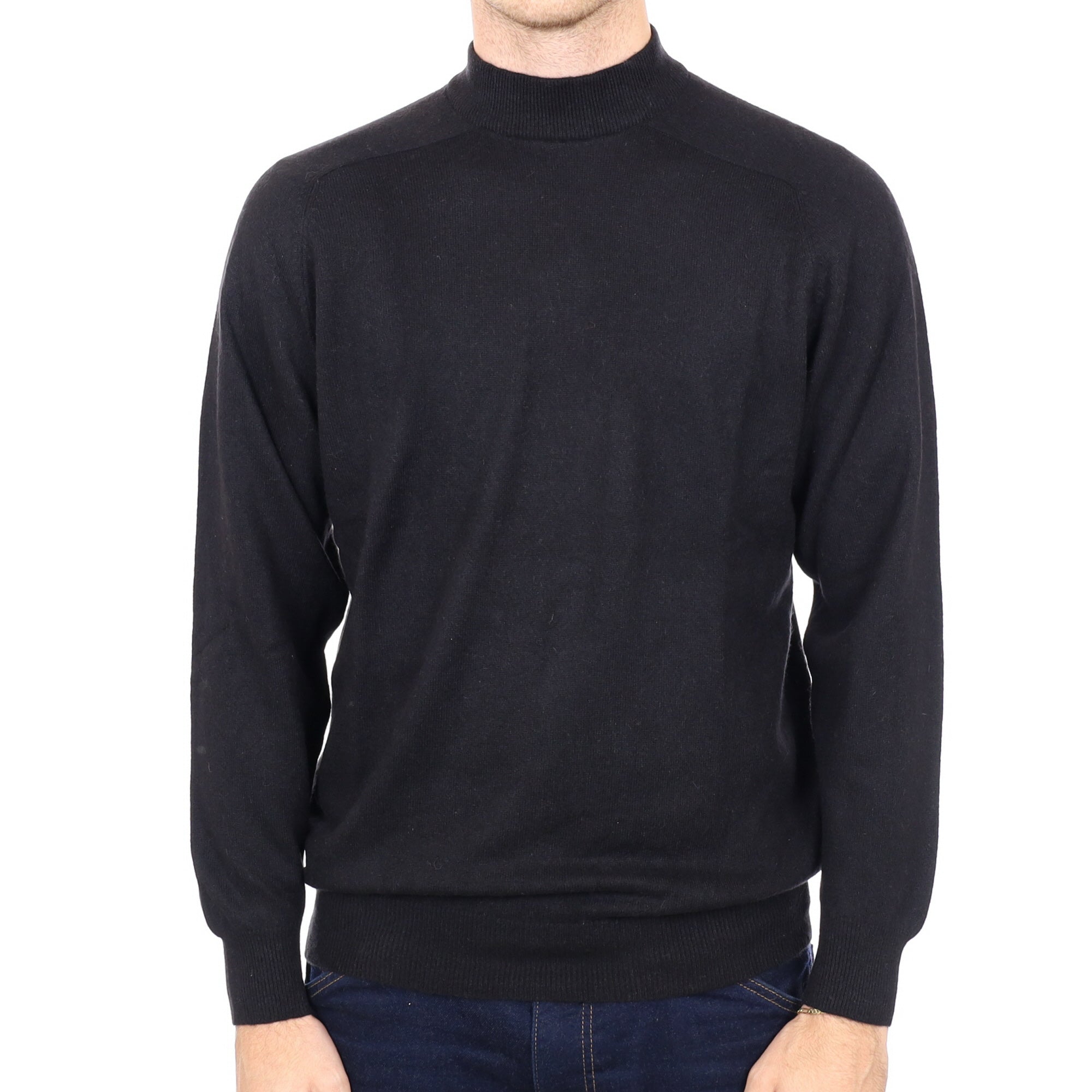 Men's Black Cashmere Turtle Neck Jumper Large