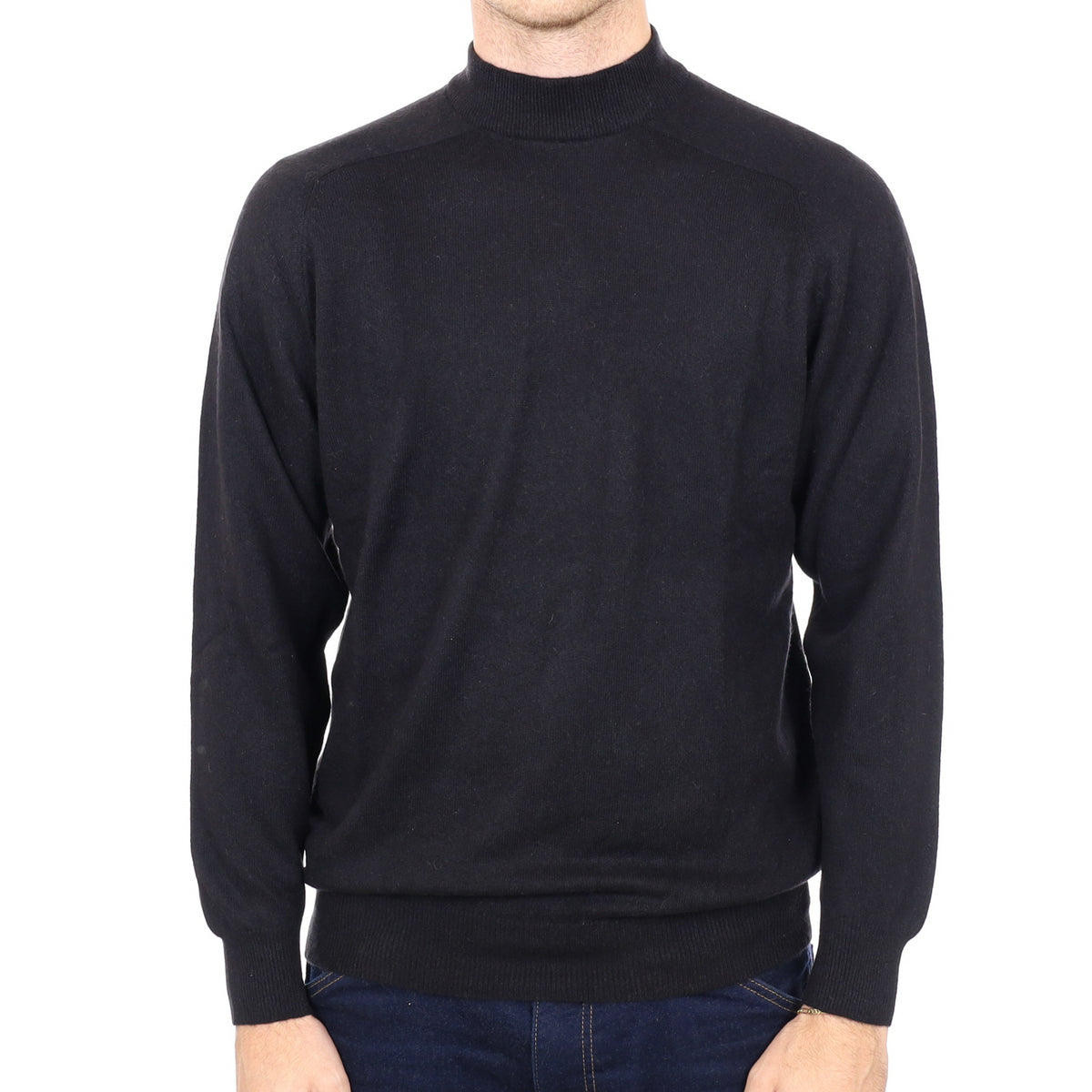Men's Black Cashmere Turtle Neck Jumper Large