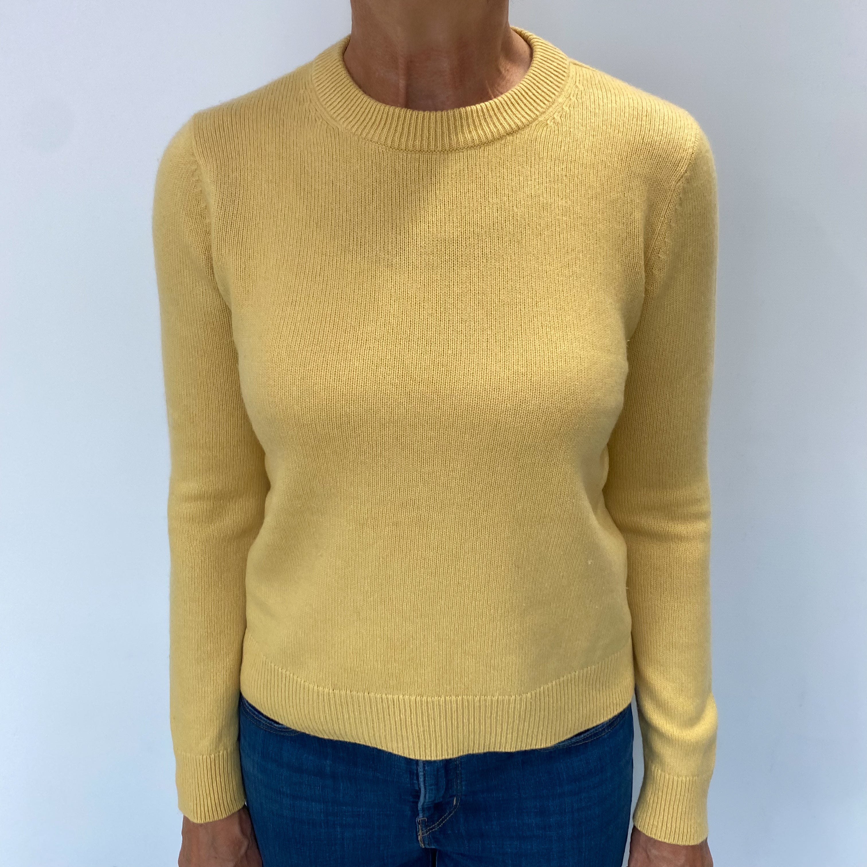 COS Pineapple Yellow Cashmere Crew Neck Jumper Medium