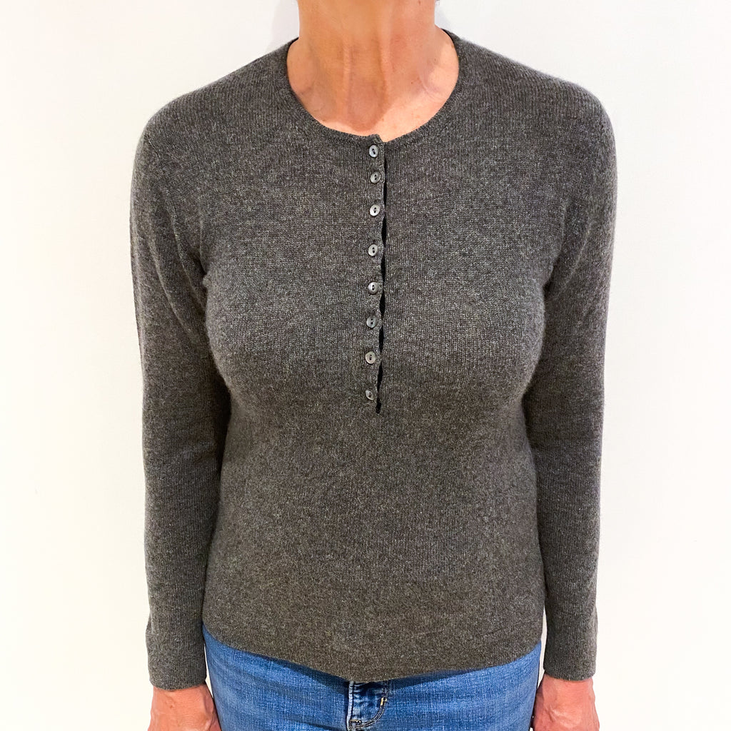 Brora Slate Grey Cashmere Crew Neck Jumper Medium