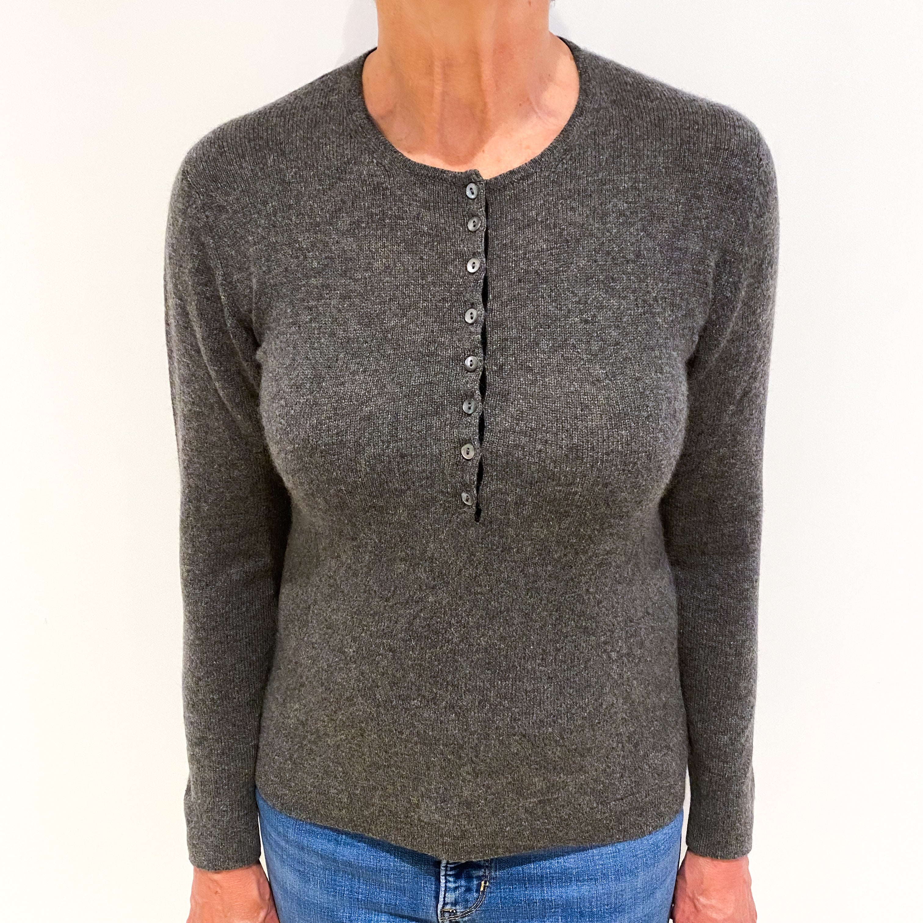 Brora Slate Grey Cashmere Crew Neck Jumper Medium