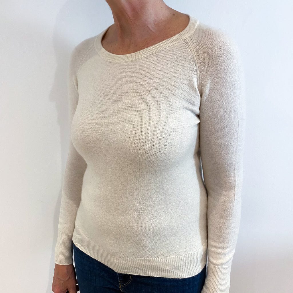 Vanilla Cream Cashmere Crew Neck Jumper Medium